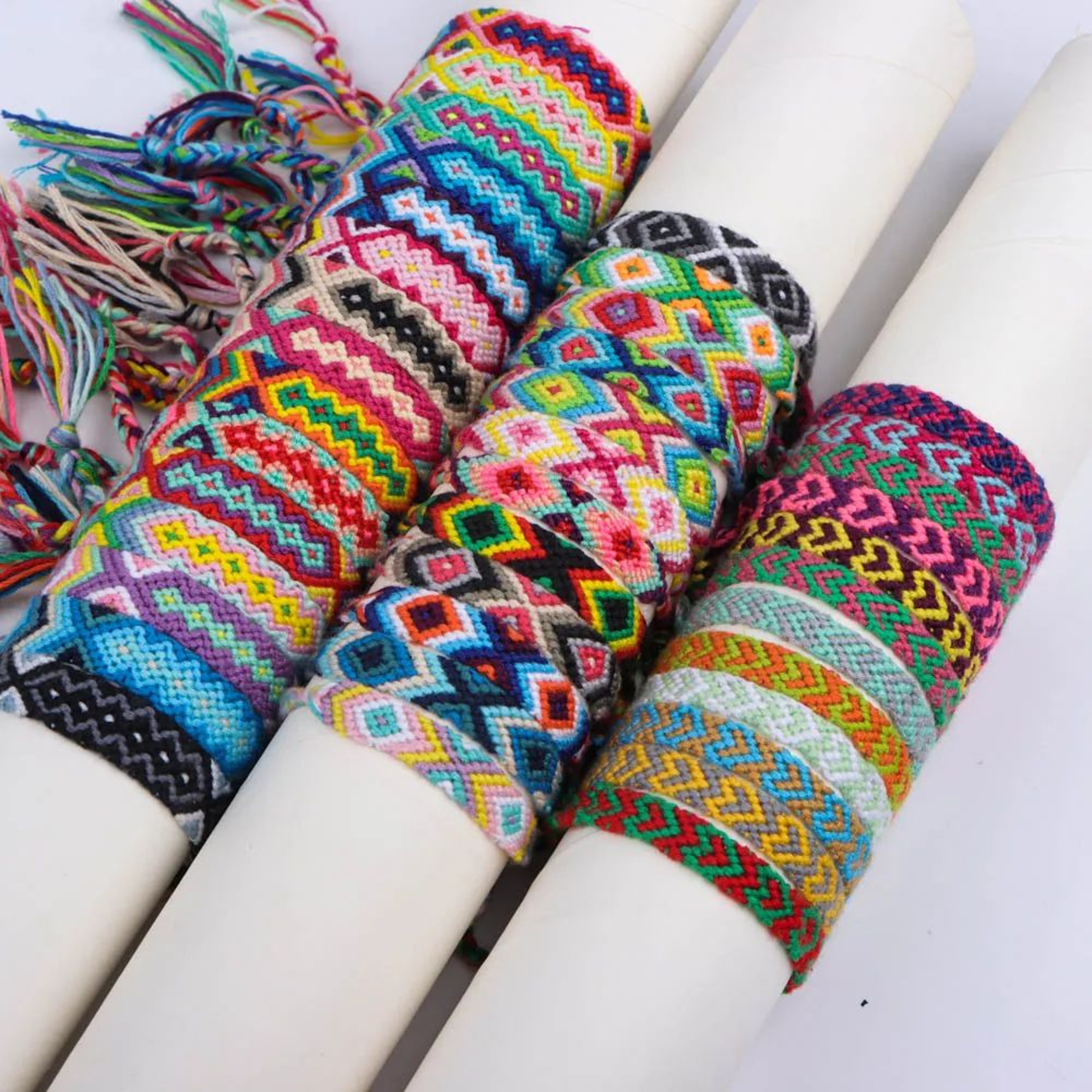 Multicolor Boho Woven Bracelet Set 0
