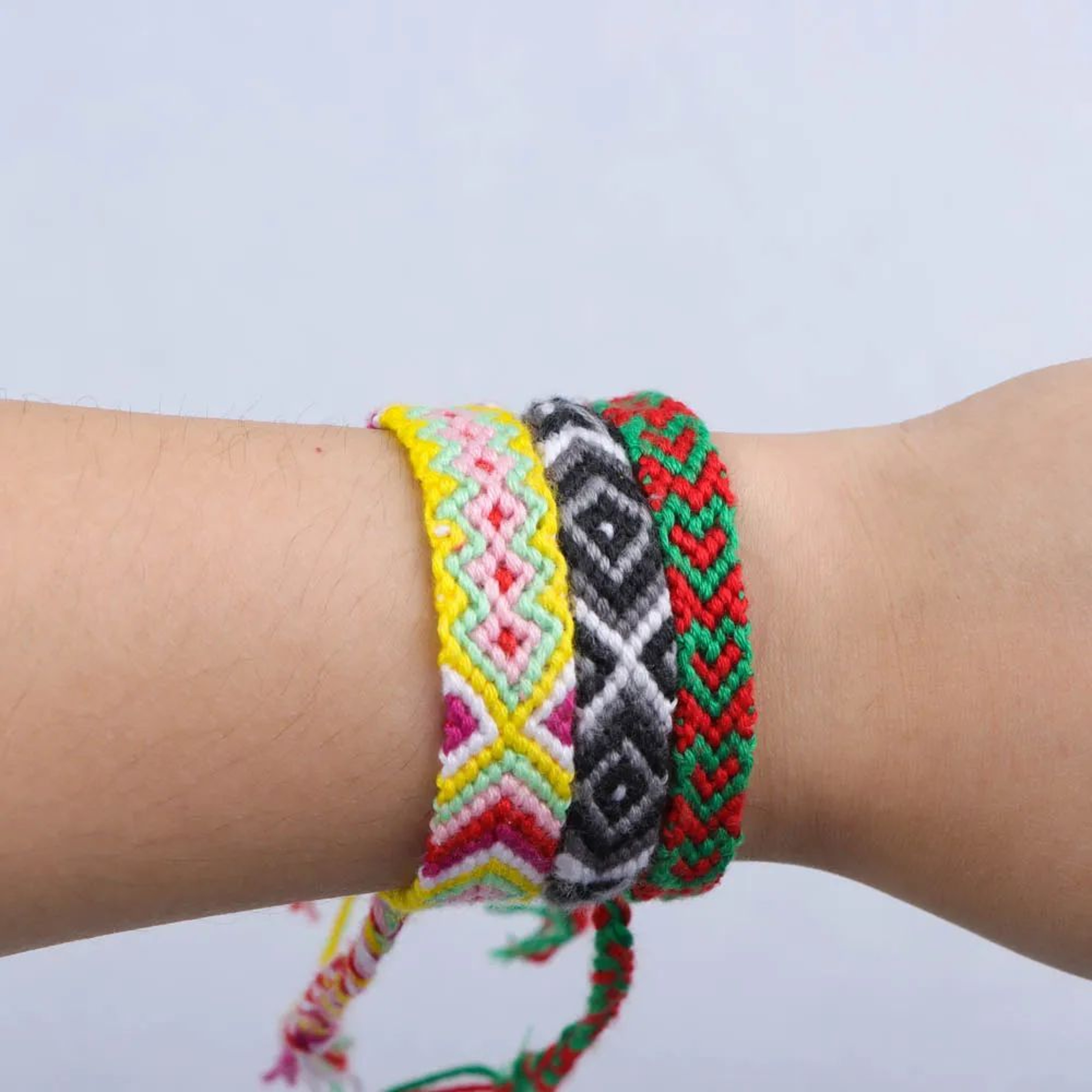 Multicolor Boho Woven Bracelet Set 4