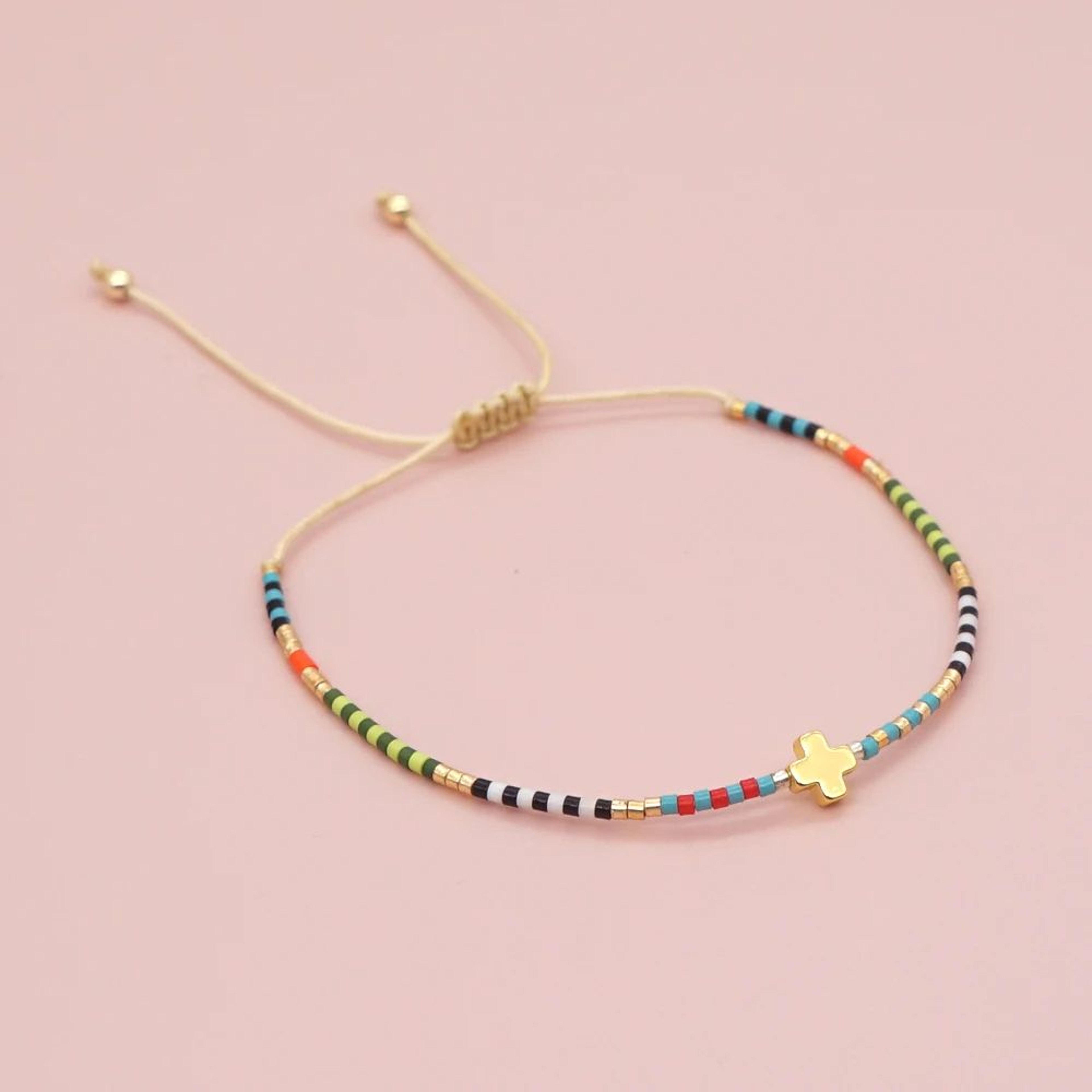 Miyuki Beaded Cross String Bracelet 5
