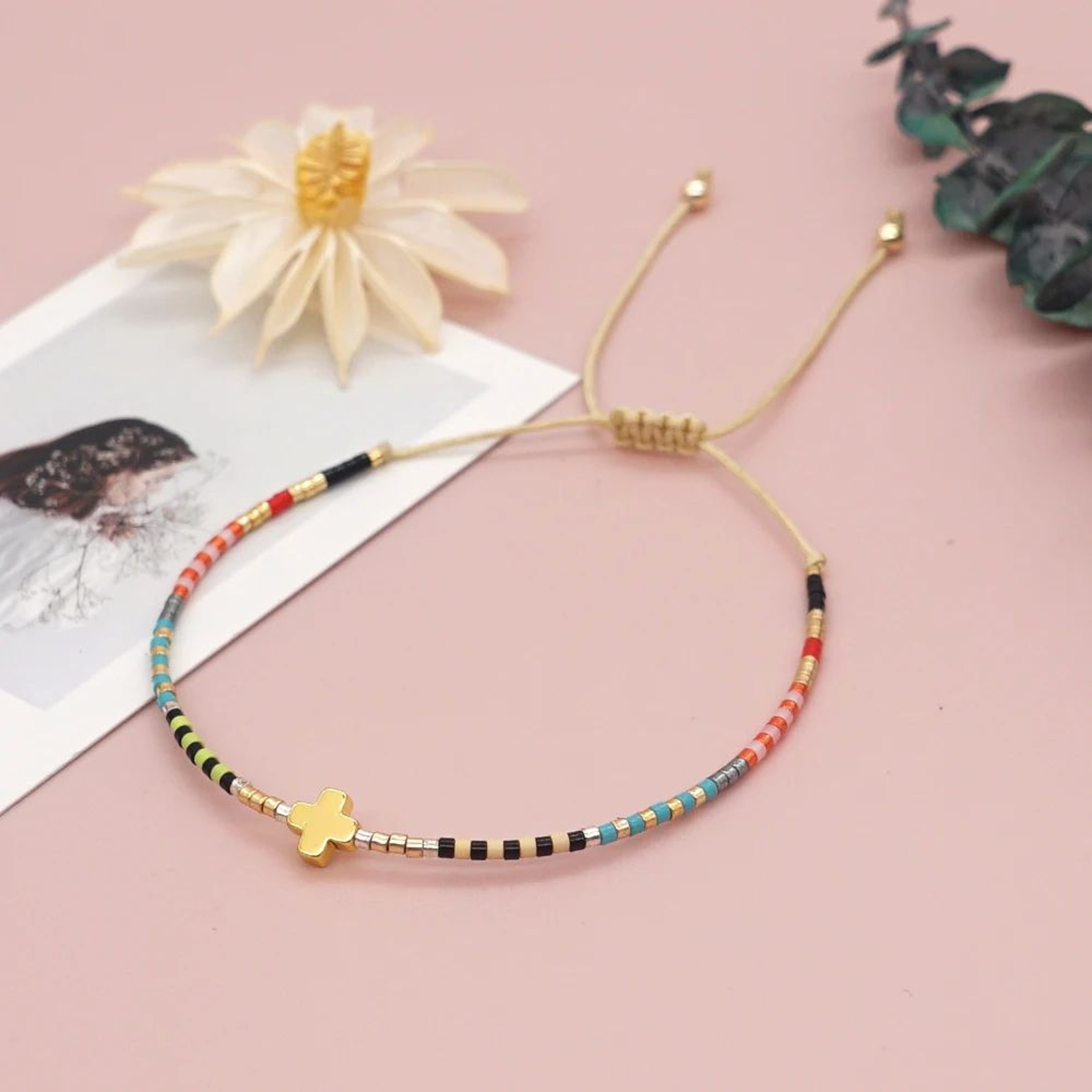 Miyuki Beaded Cross String Bracelet 8
