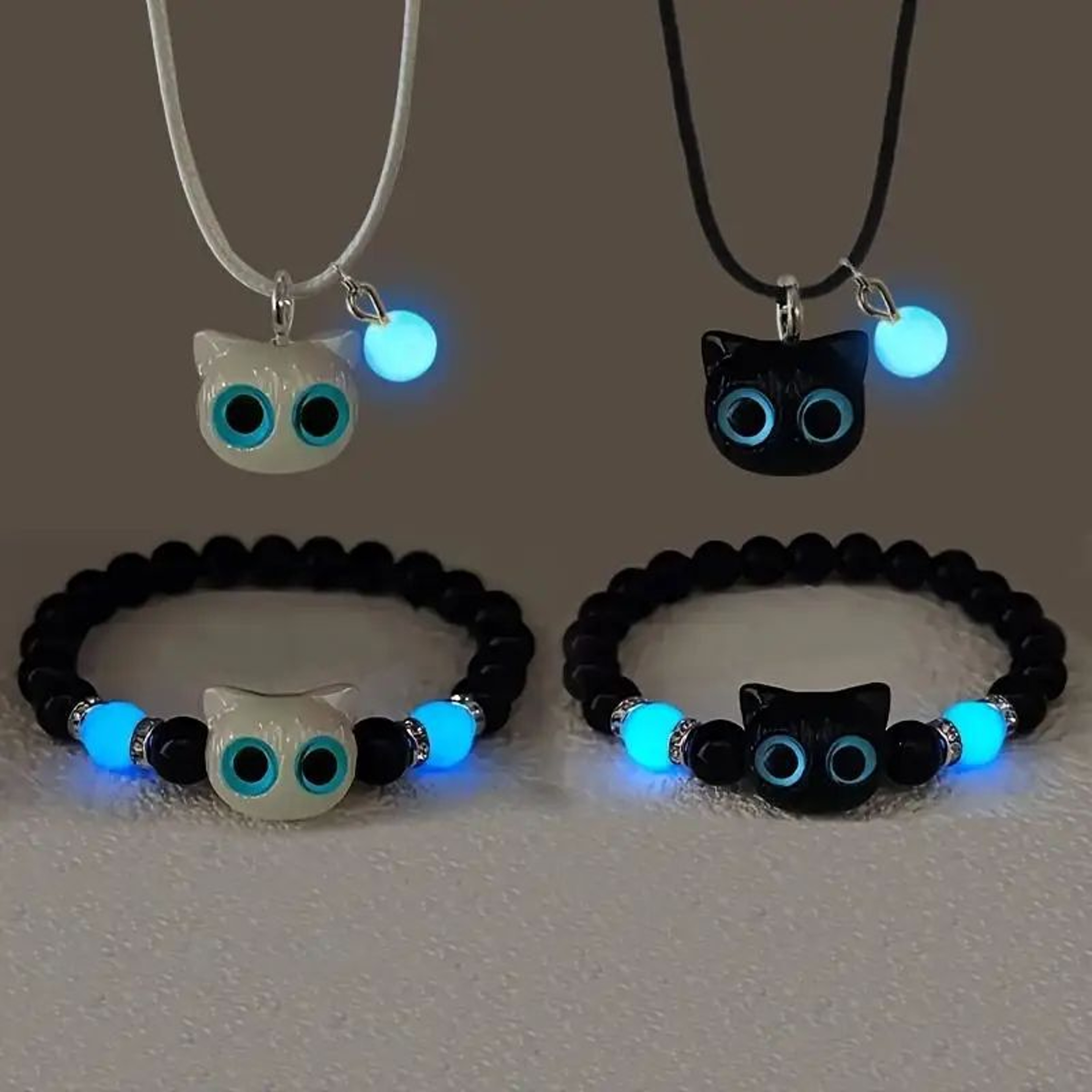 Luminous Big Eye Cat Friendship Bracelet 0
