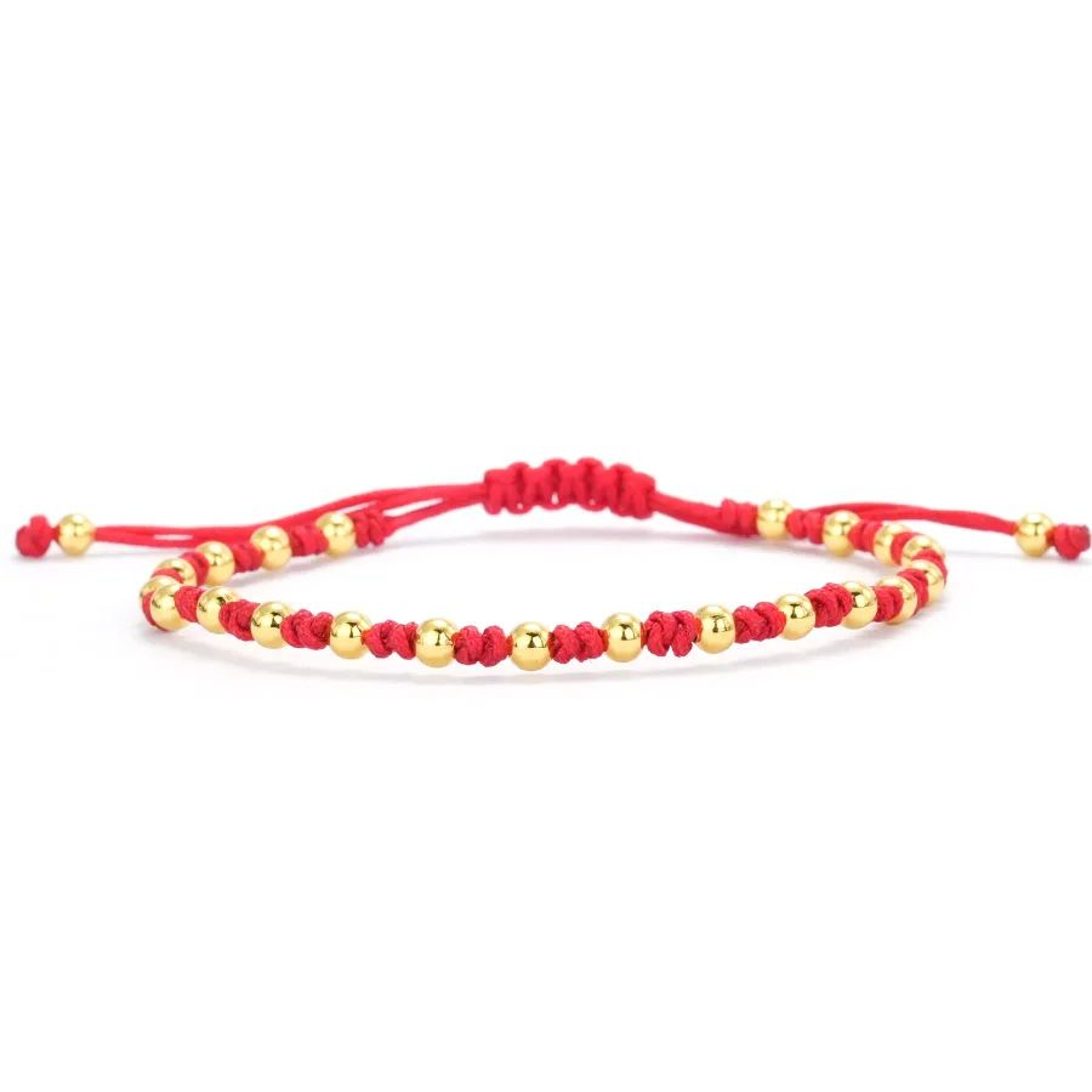 Adjustable Red Black Rope Beaded Friendship Bracelet 6