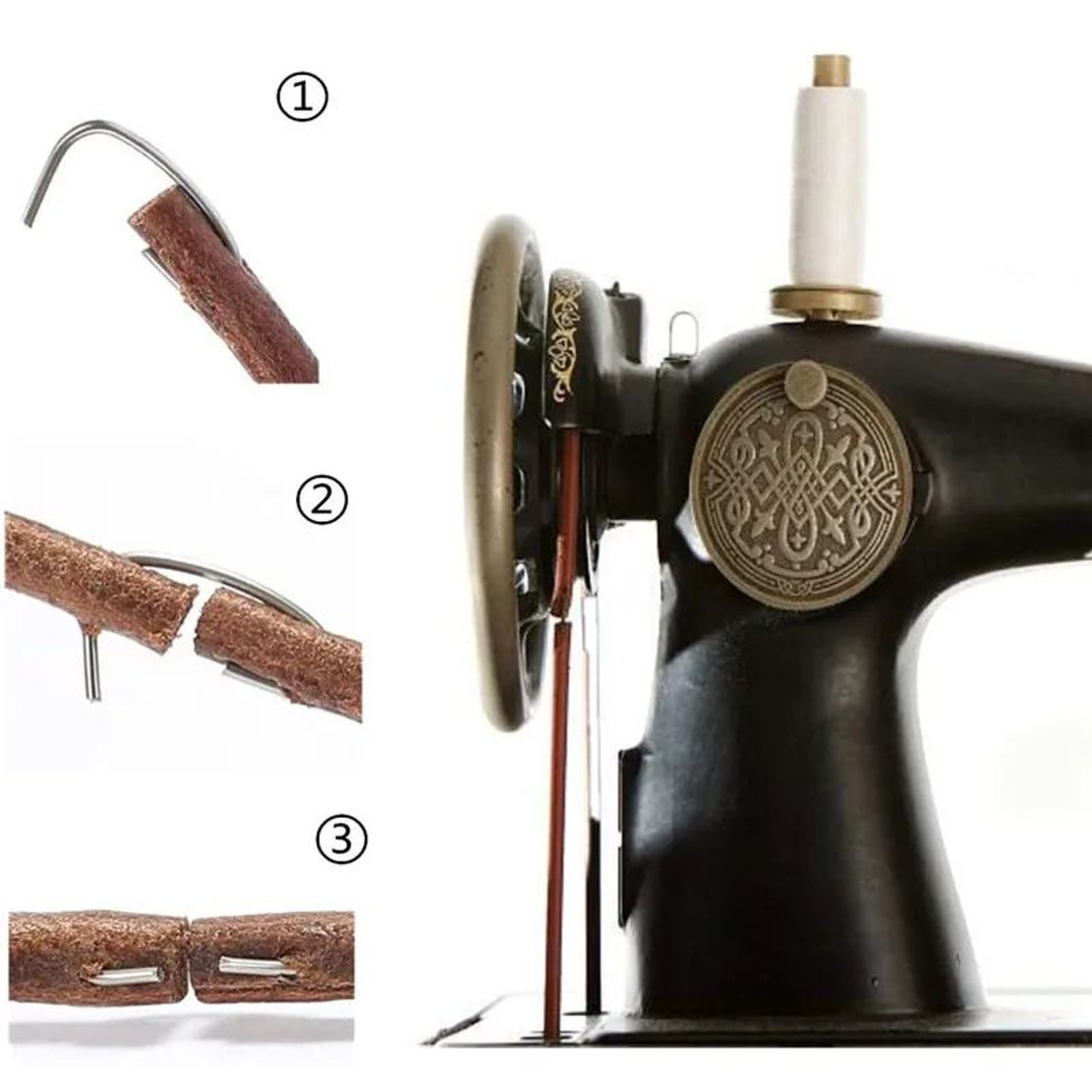 5mm Leather Treadle Sewing Machine Belt With Hook 4