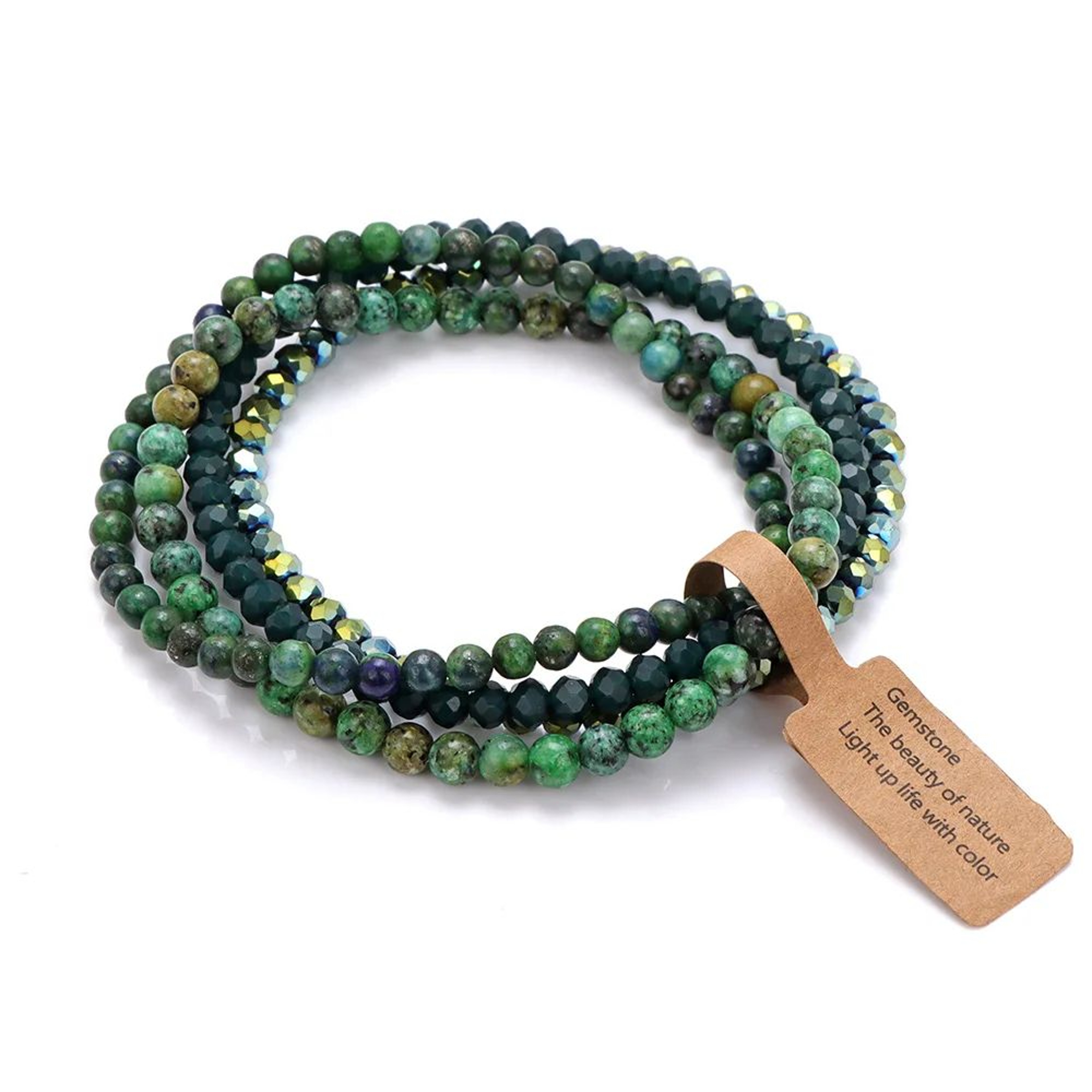 Natural Stone Faceted Bead Bracelet Set 8