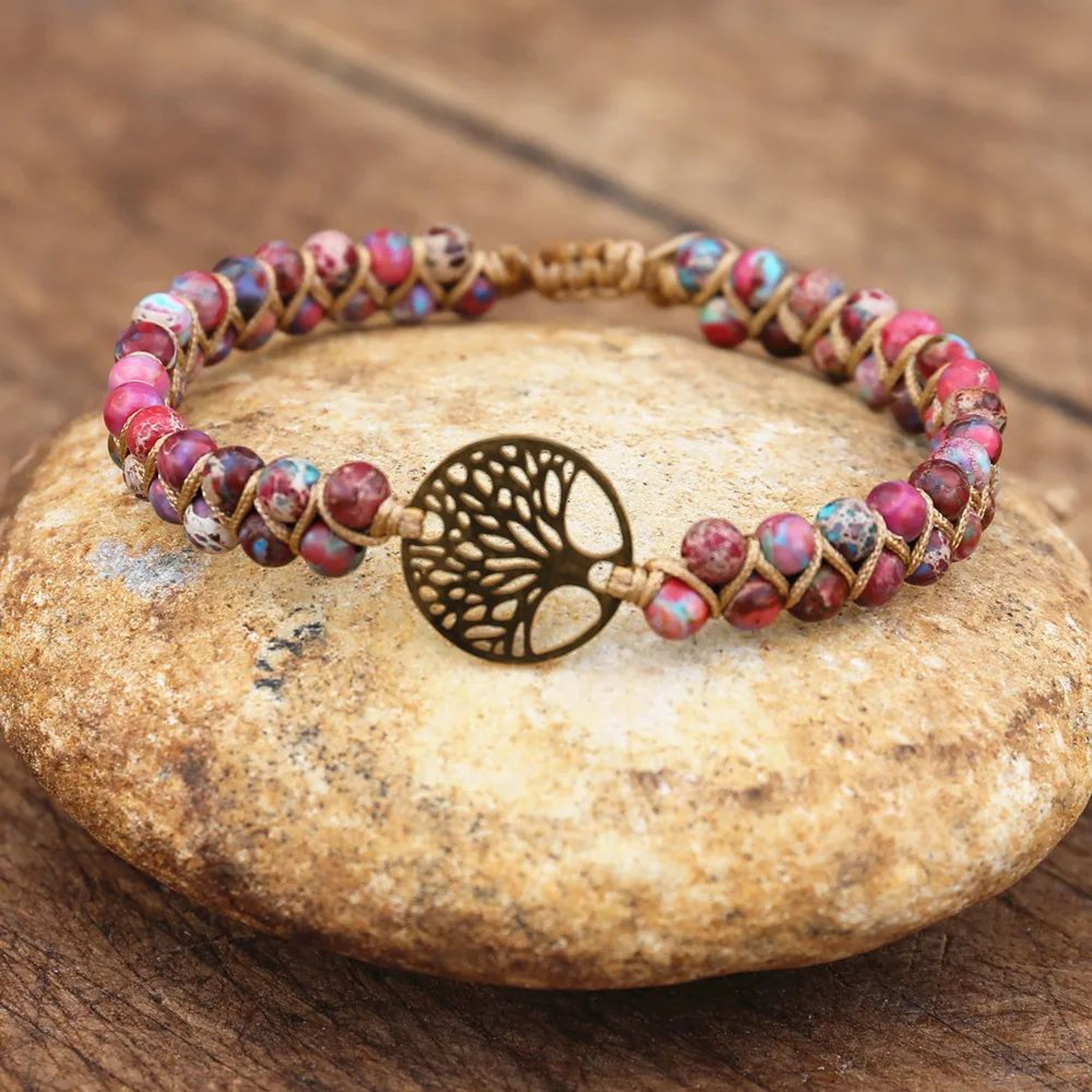 Tree Of Life Jasper Beaded Bracelet 5