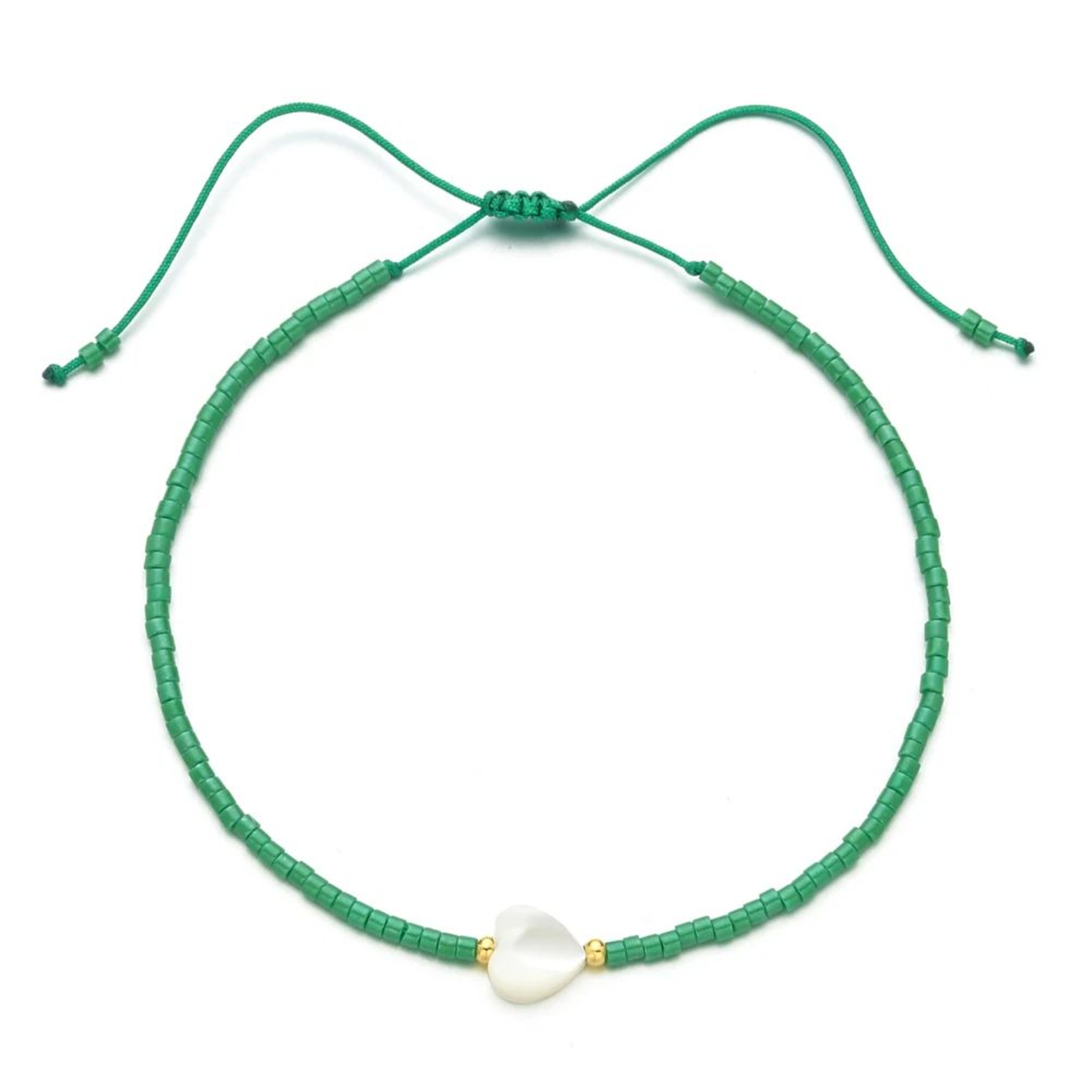 Gradient Miyuki Shell Heart Beaded Bracelet 6