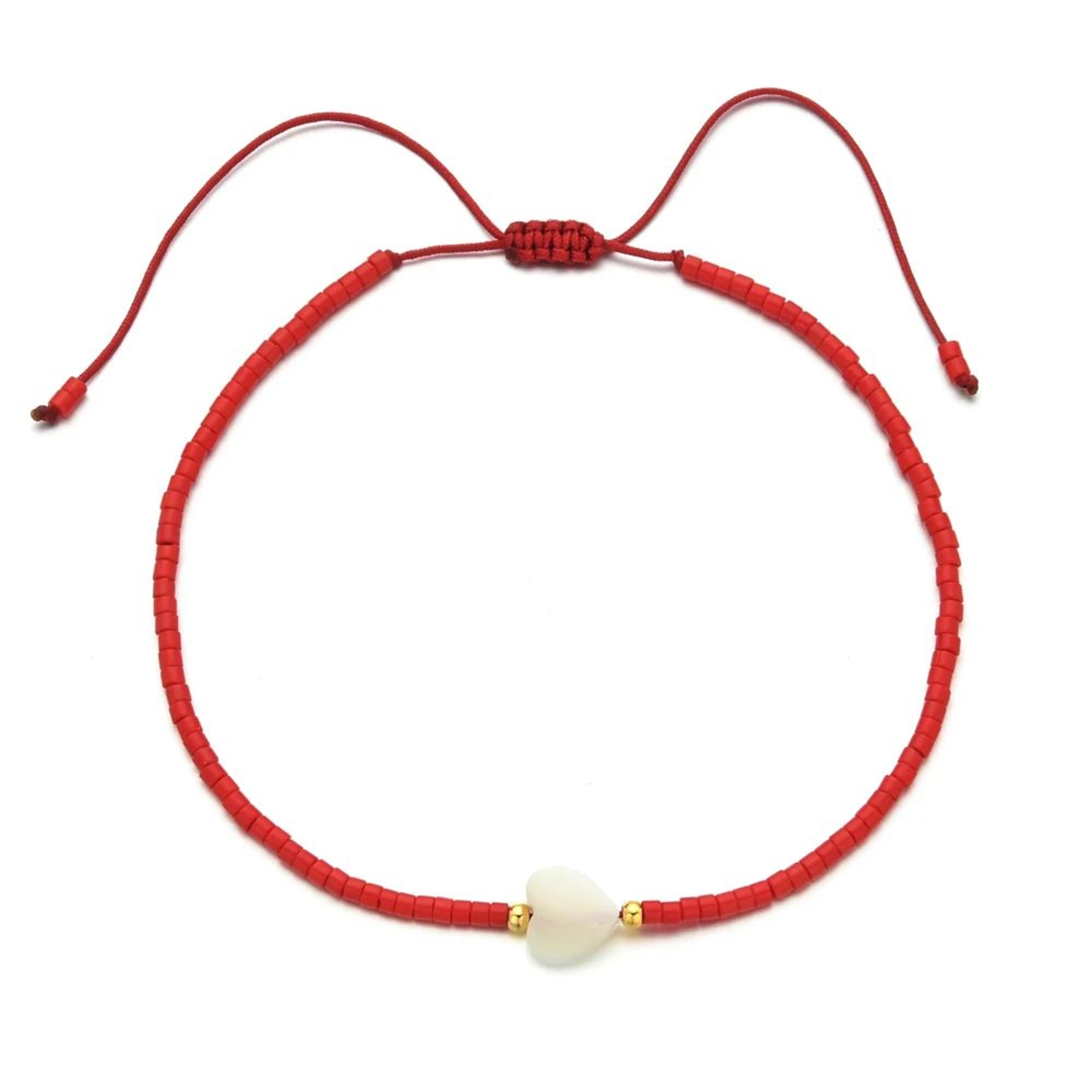 Gradient Miyuki Shell Heart Beaded Bracelet 13