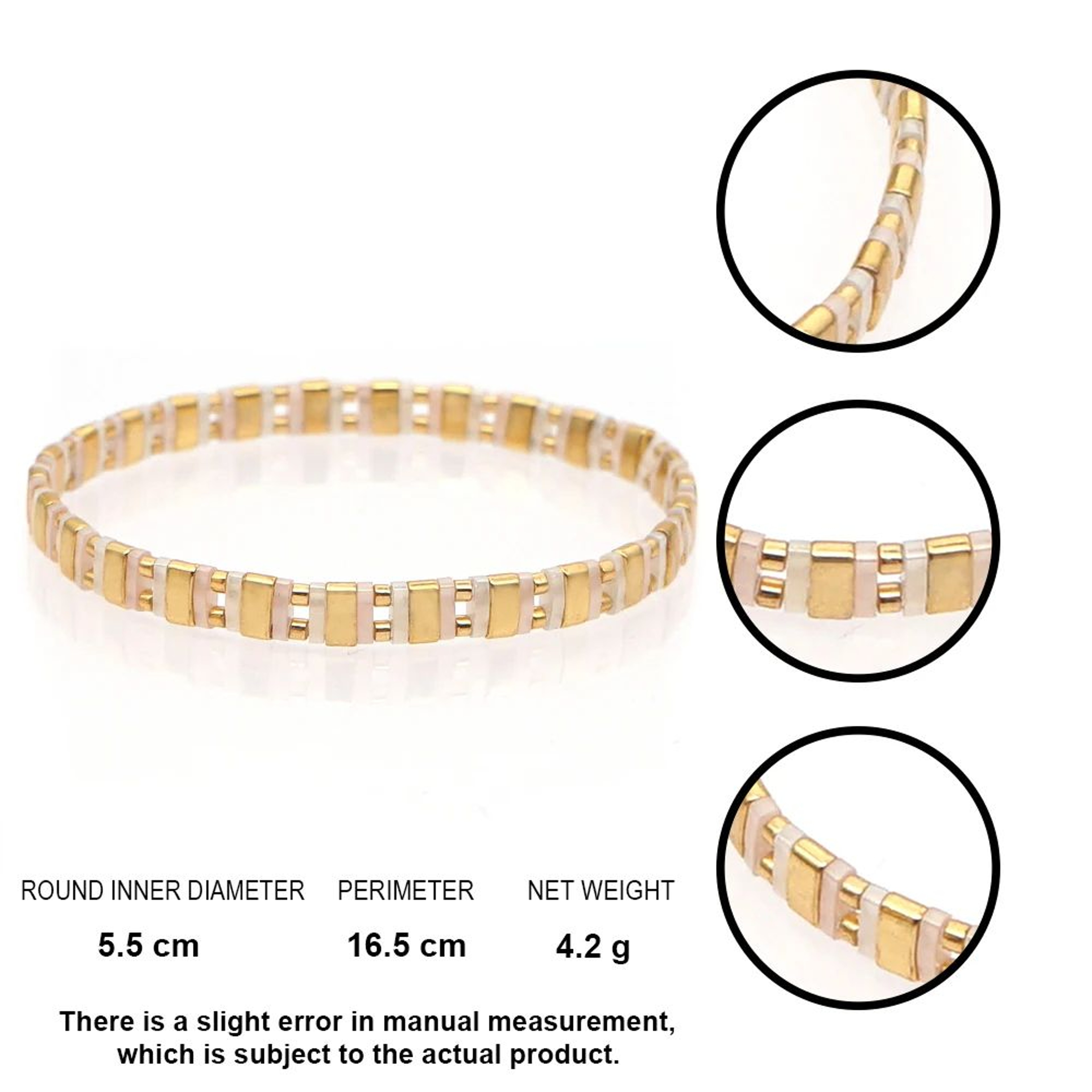 Boho Gold Tila Beaded Bracelet 1