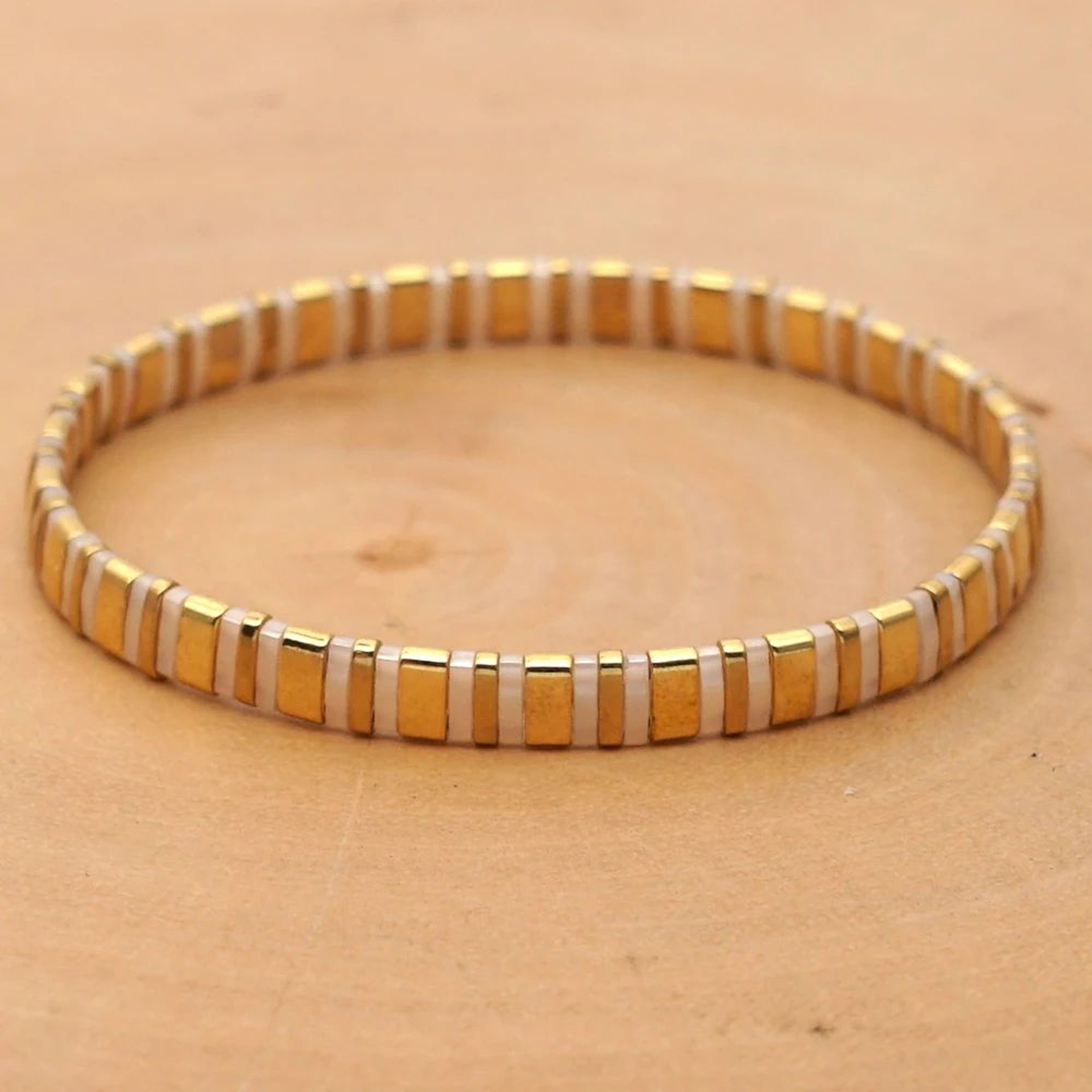 Boho Gold Tila Beaded Bracelet 2