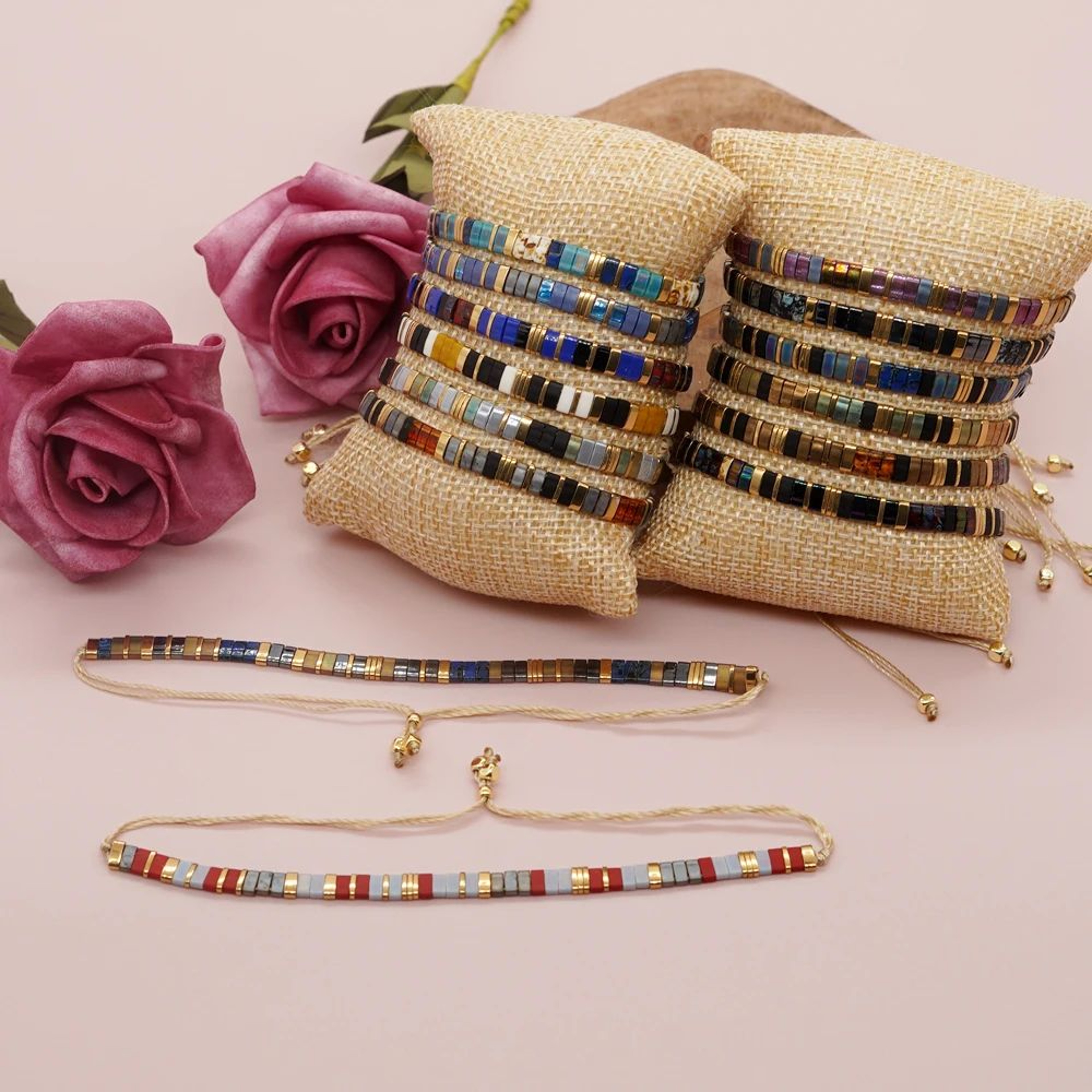 Colorful Bohemian Tila Bead Woven Bracelet 2