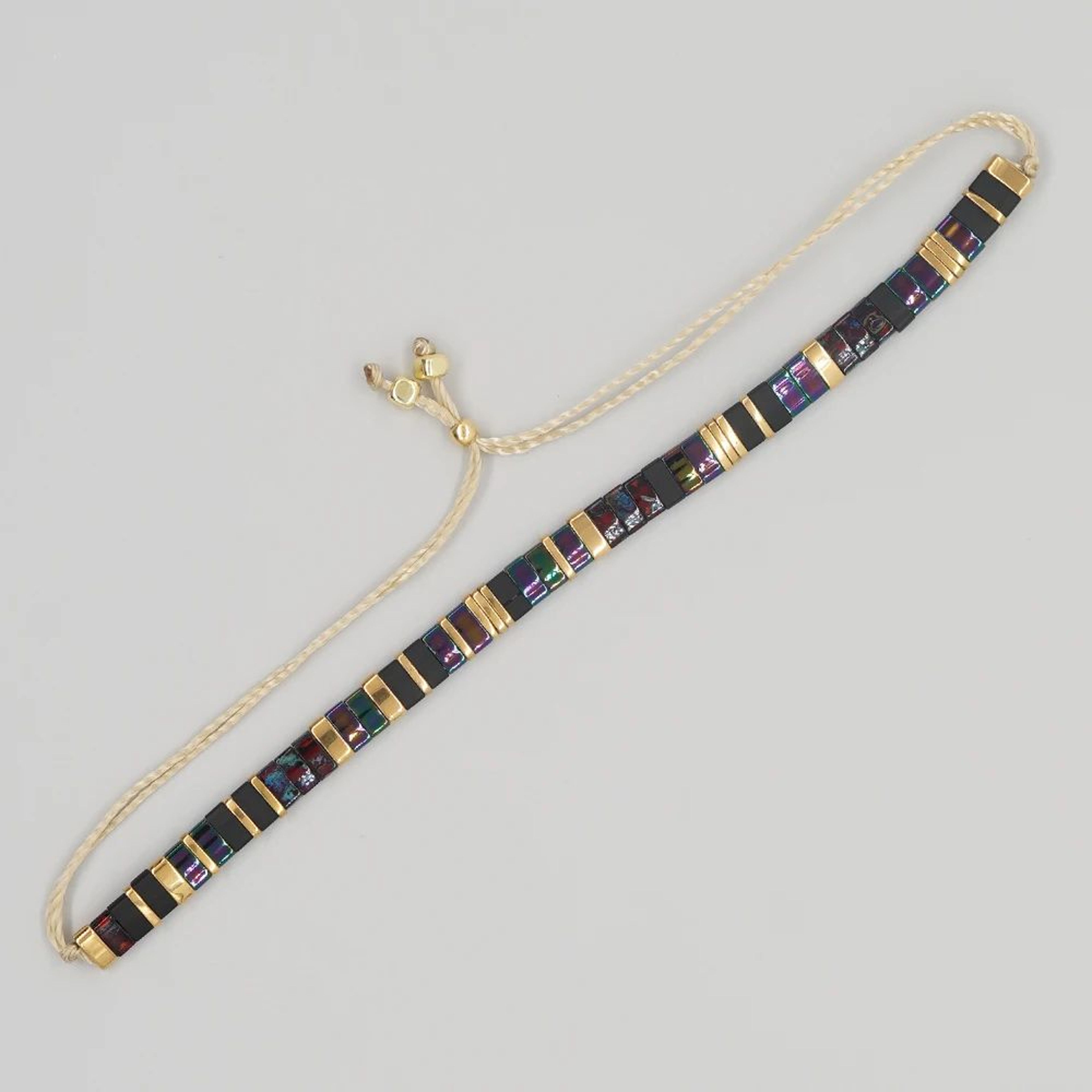 Colorful Bohemian Tila Bead Woven Bracelet 7