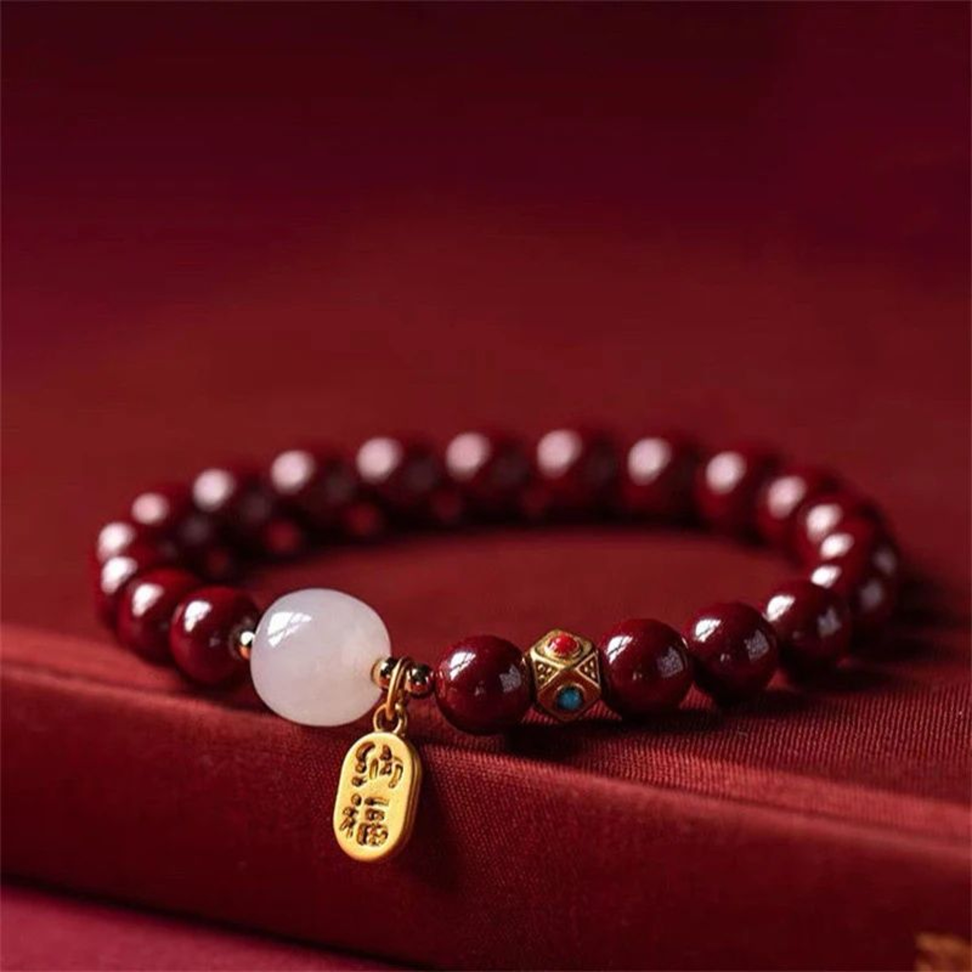 Lucky Wealth Red String Bead Bracelet 0