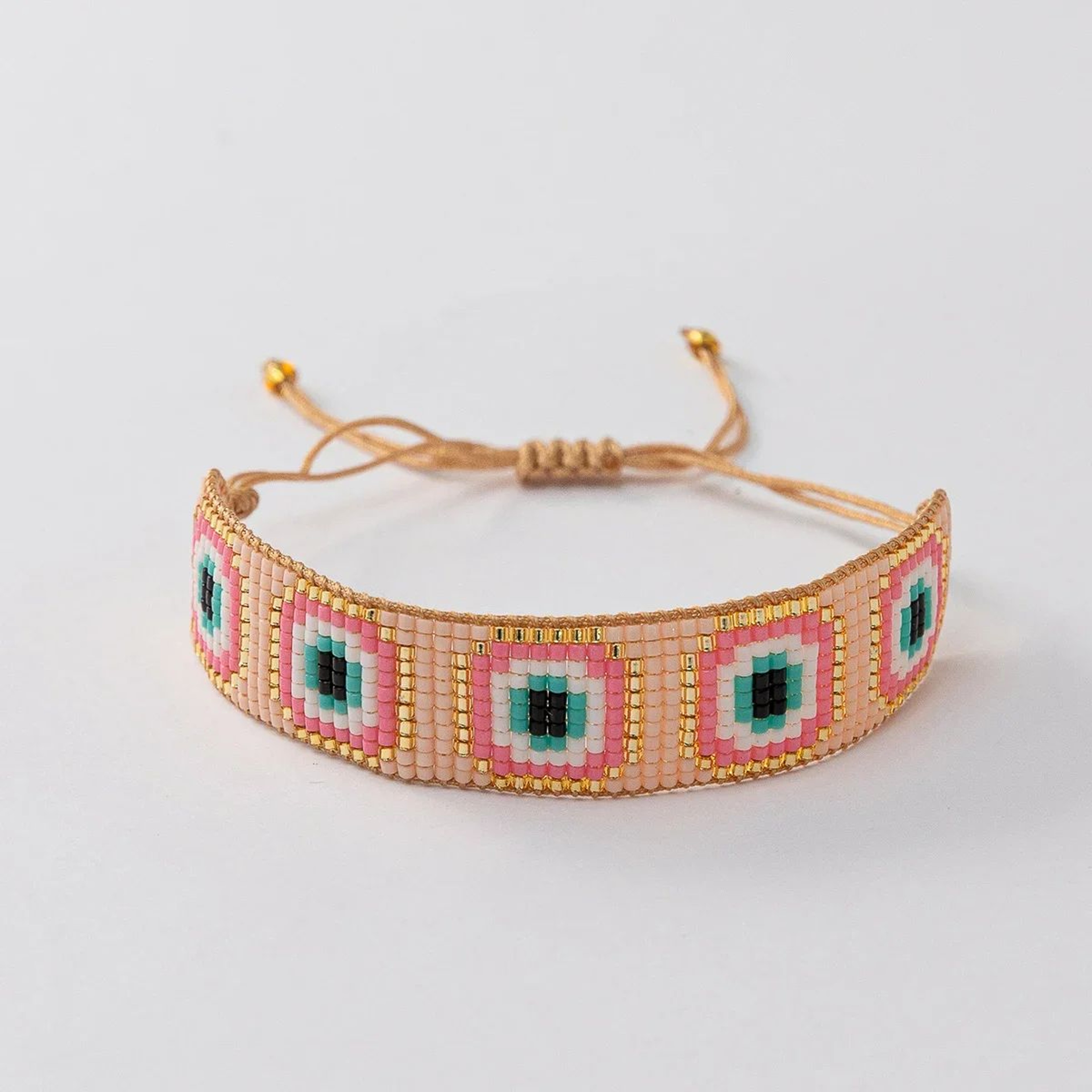 Bohemian Evil Eye Beaded Rope Bracelet 3