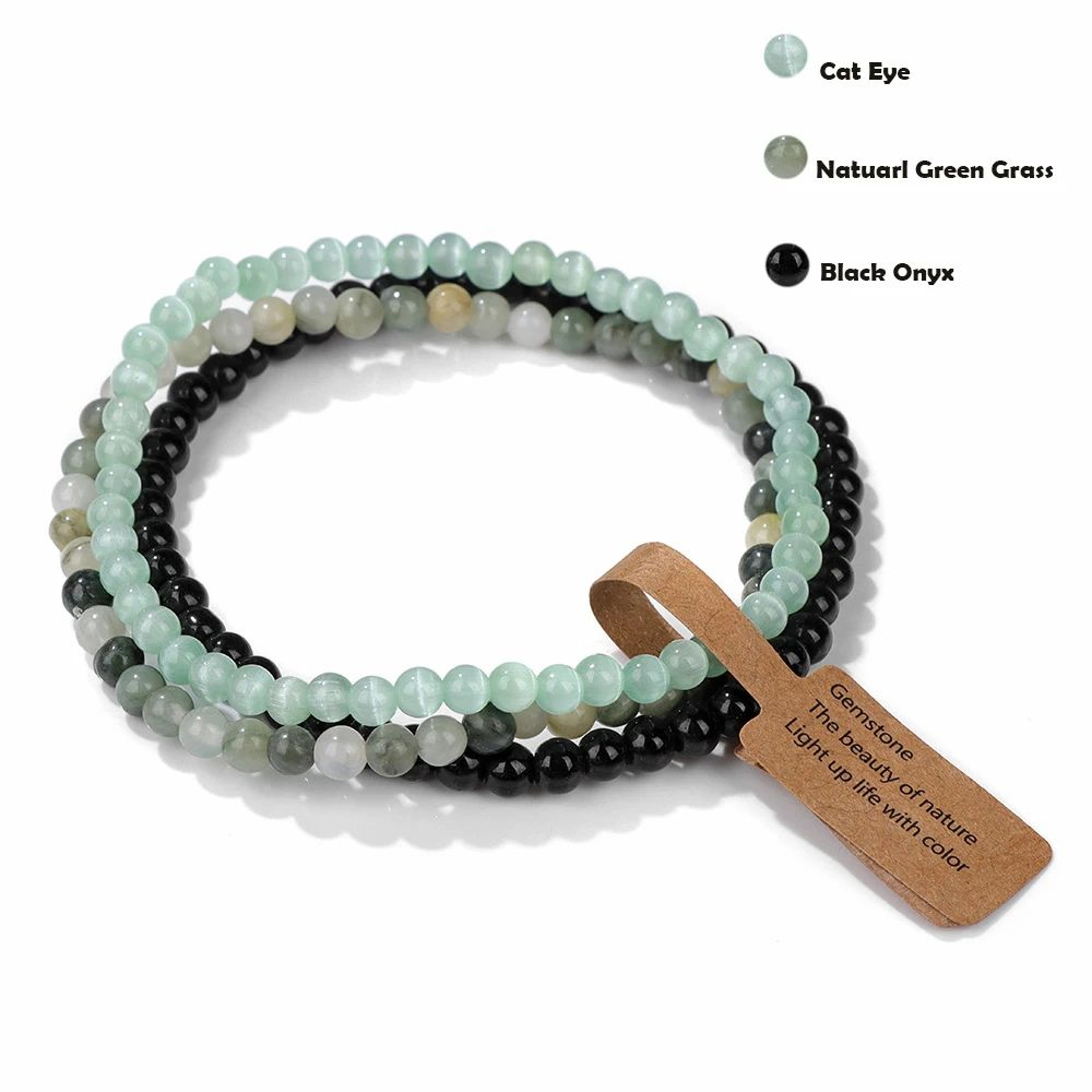 Mini Natural Stone Beaded Bracelet Set 17