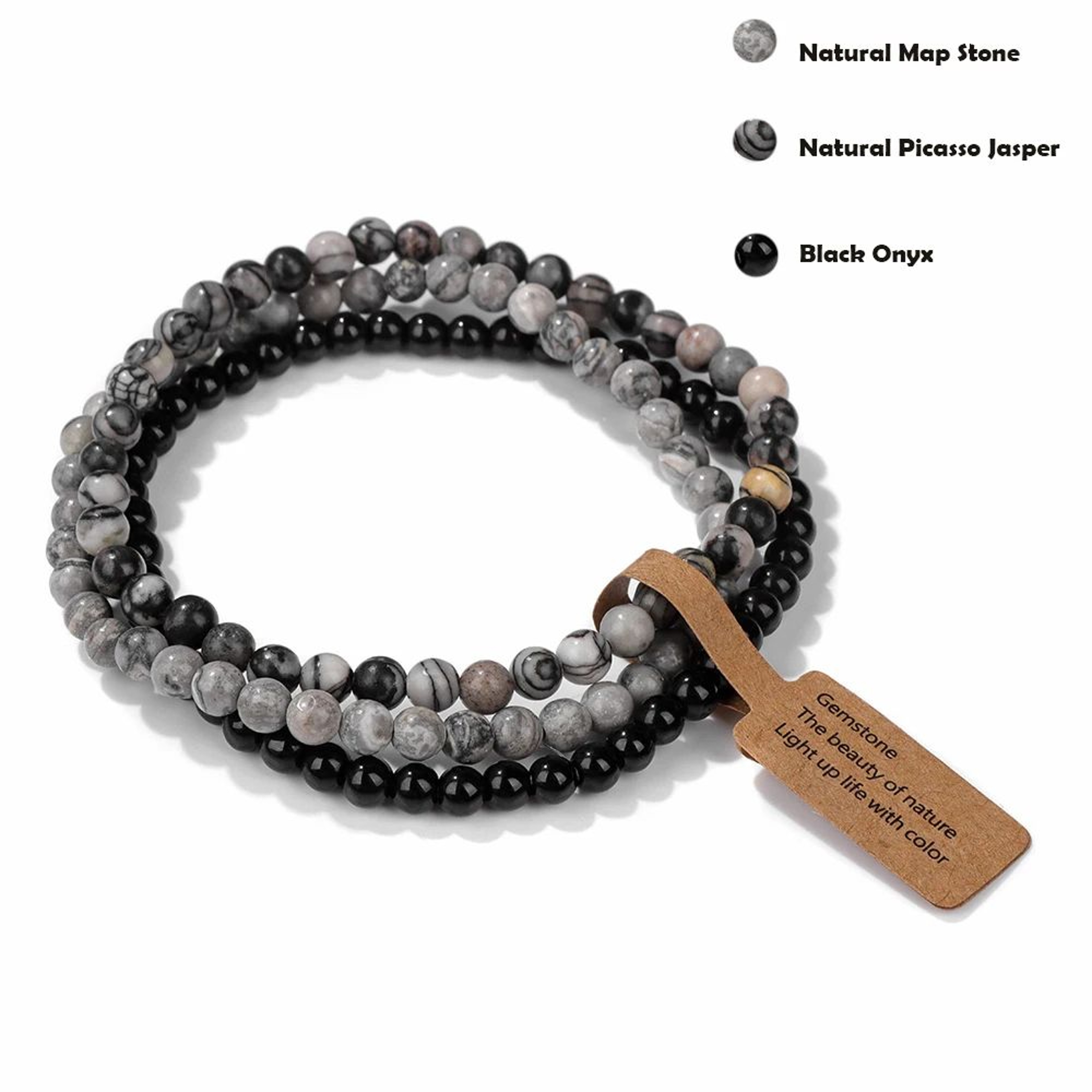 Mini Natural Stone Beaded Bracelet Set 9