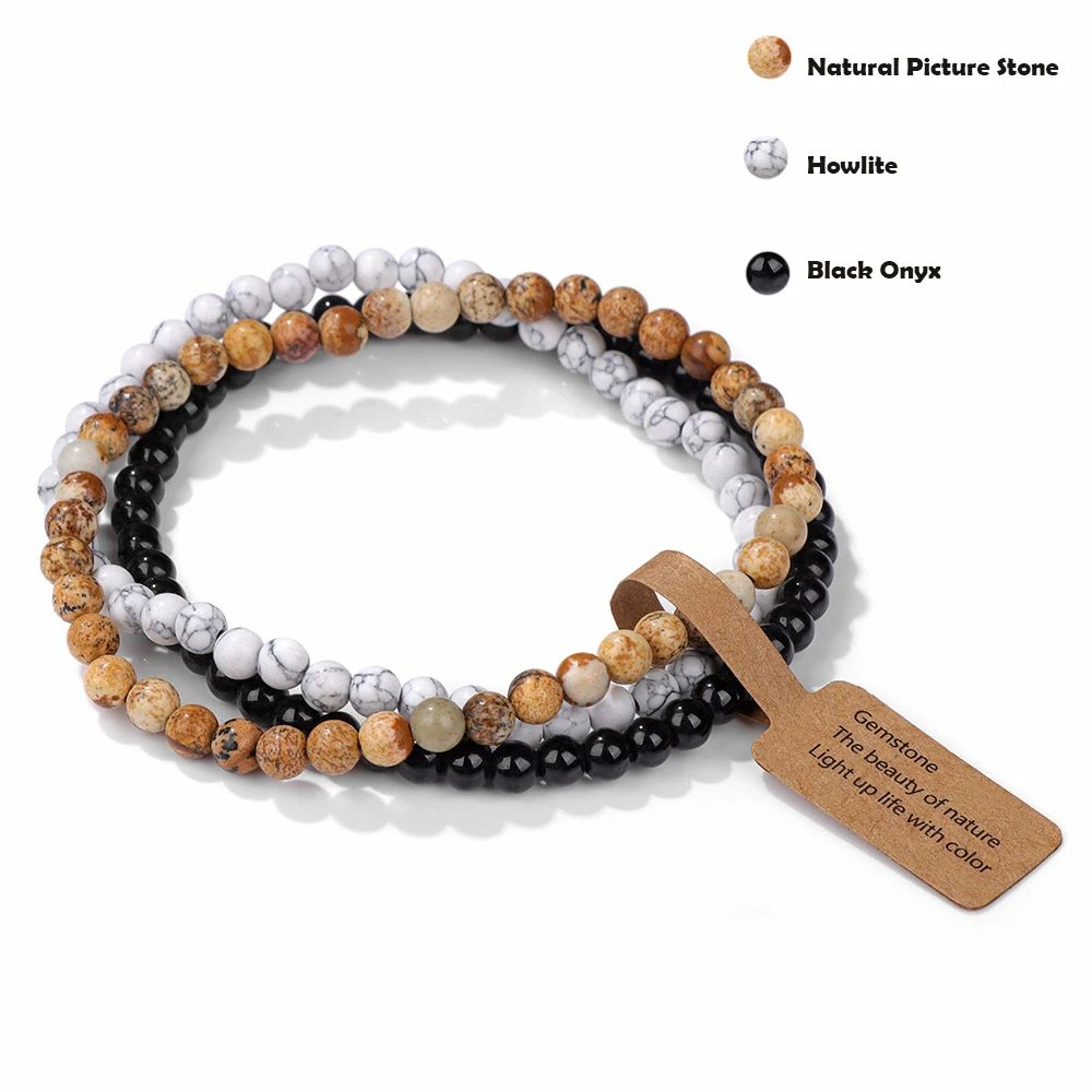 Mini Natural Stone Beaded Bracelet Set 13