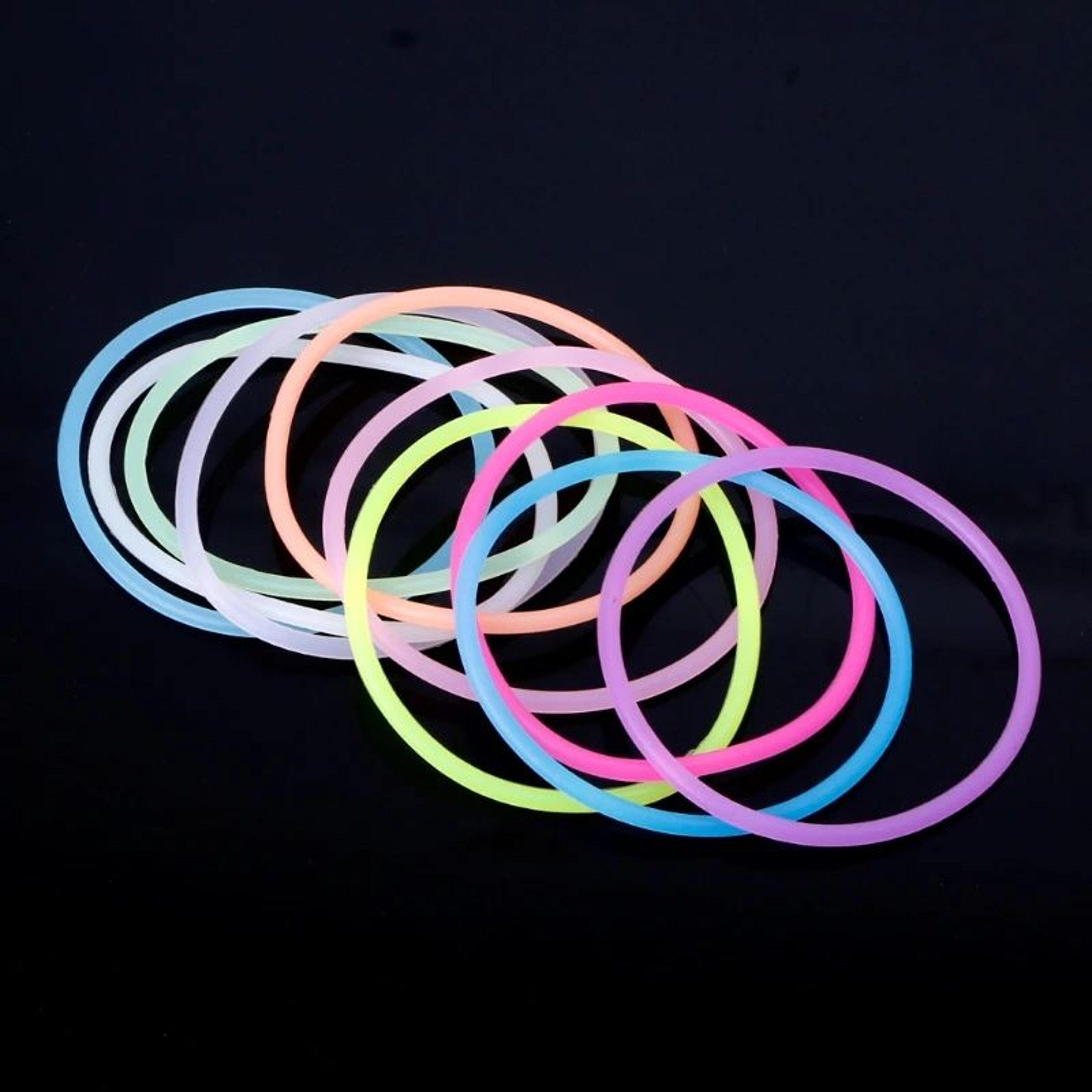 Colorful Glow Silicone Wristband Set 0