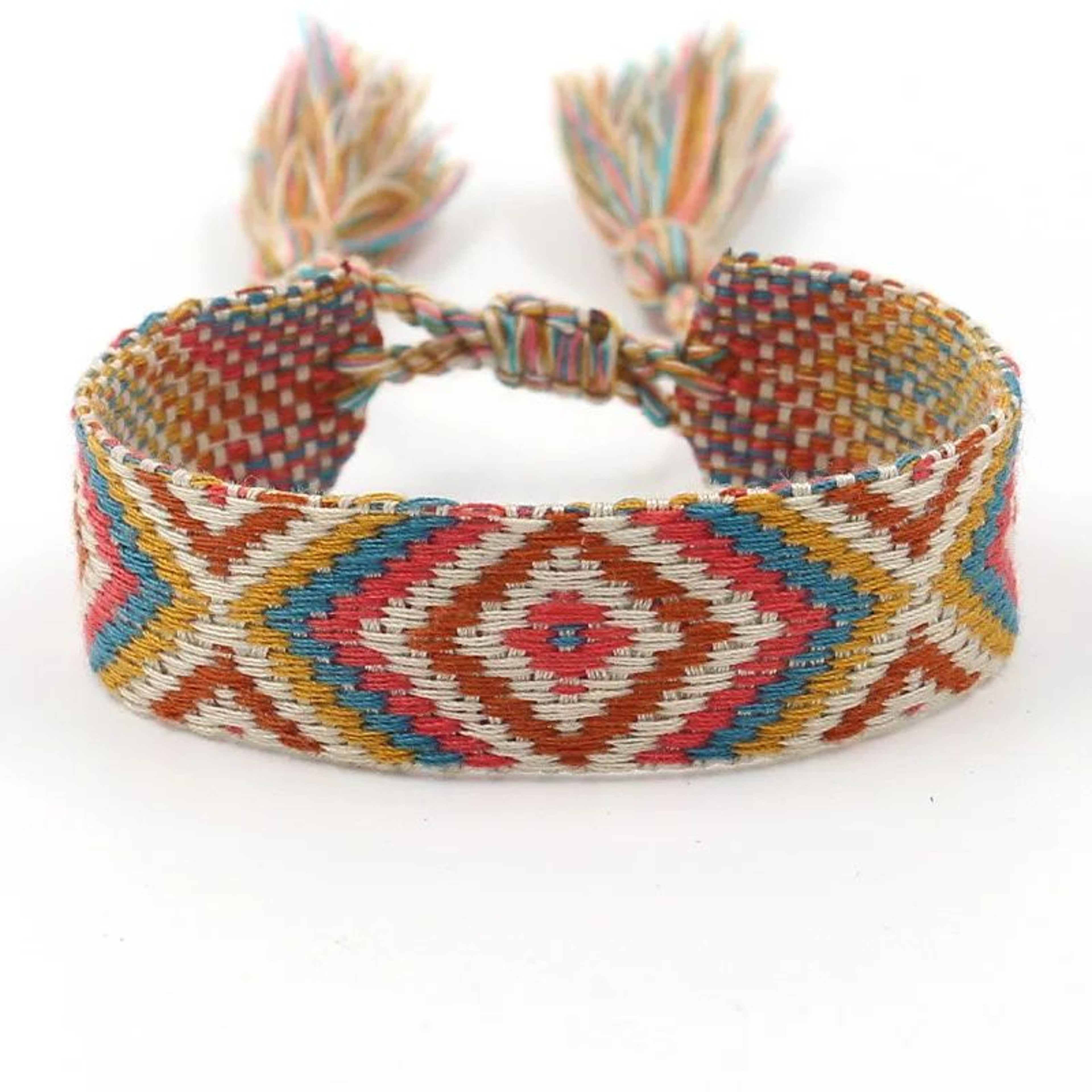 Colorful Boho Tassel Woven Friendship Bracelet 14