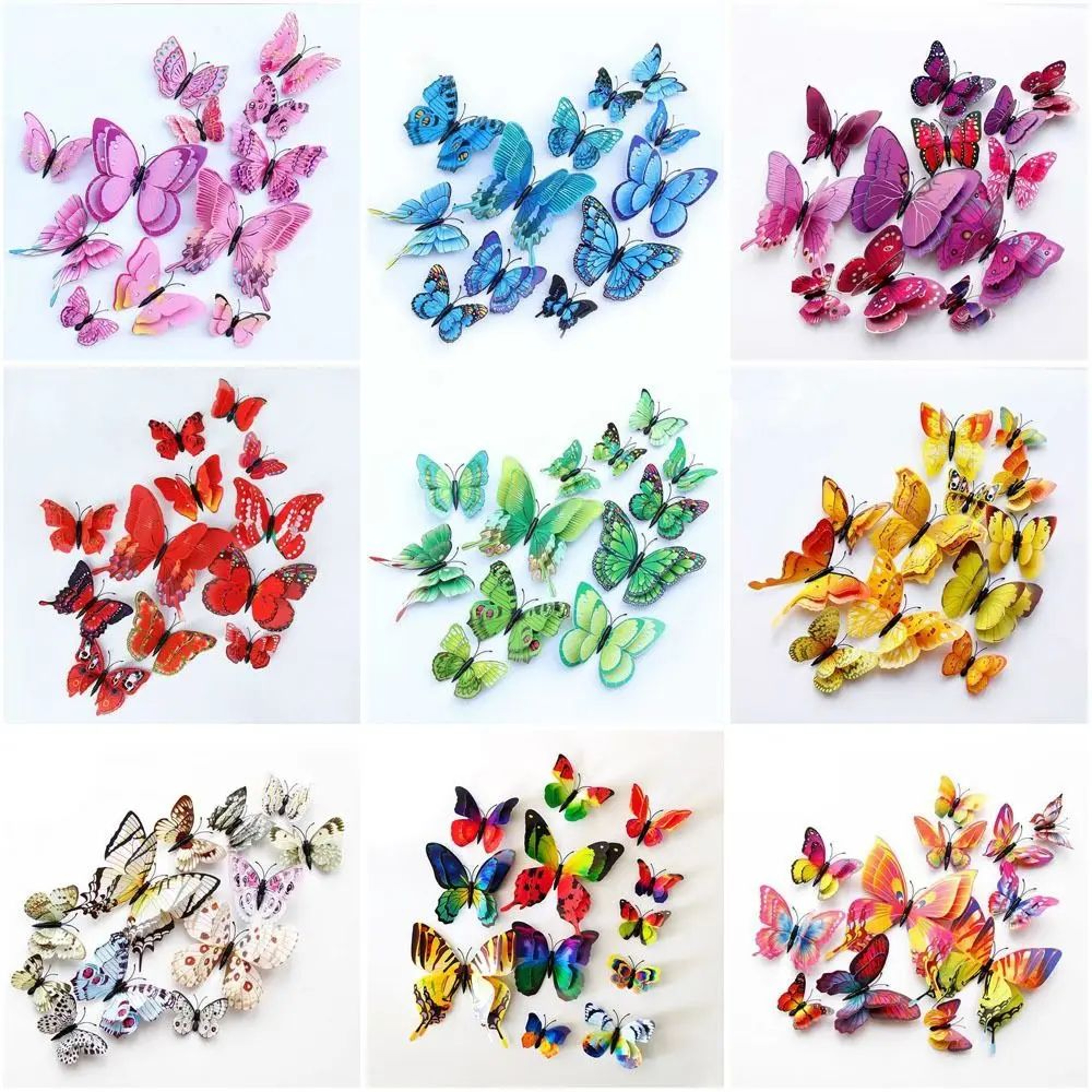 Colorful 3D Butterfly Wall Sticker Set 1