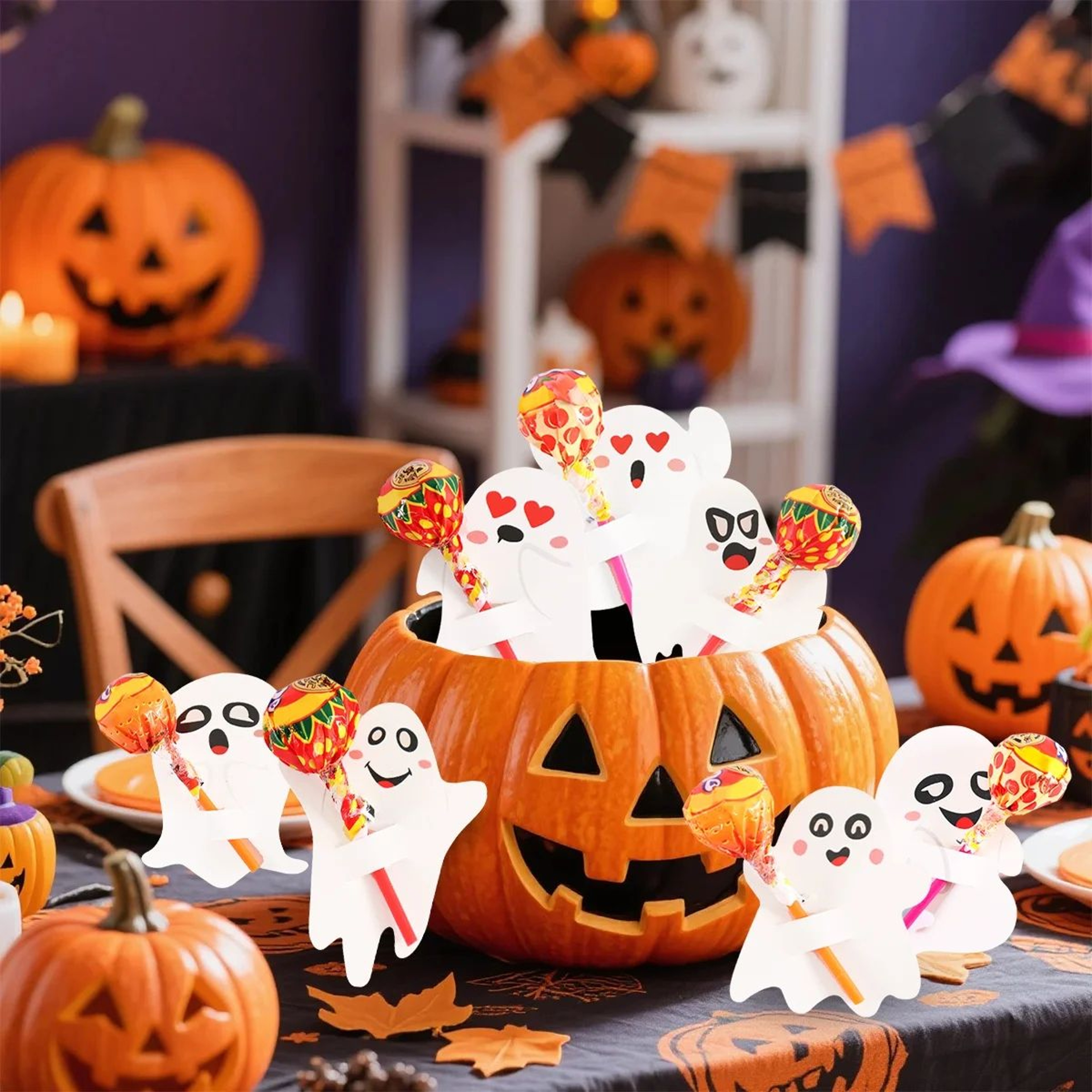 Halloween Ghost Lollipop Holder Cards 3