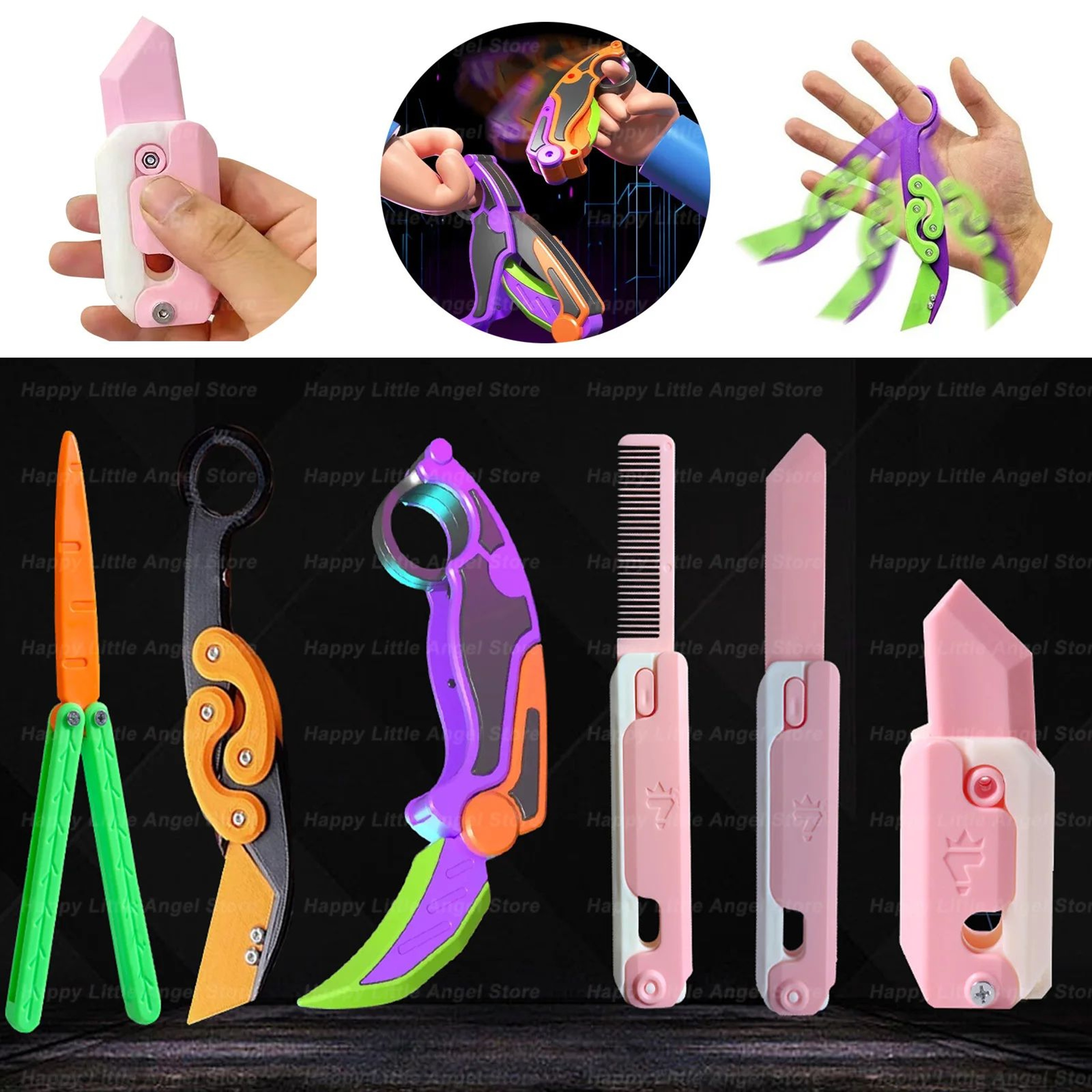 Carrot Butterfly Flip Fidget Toy 0