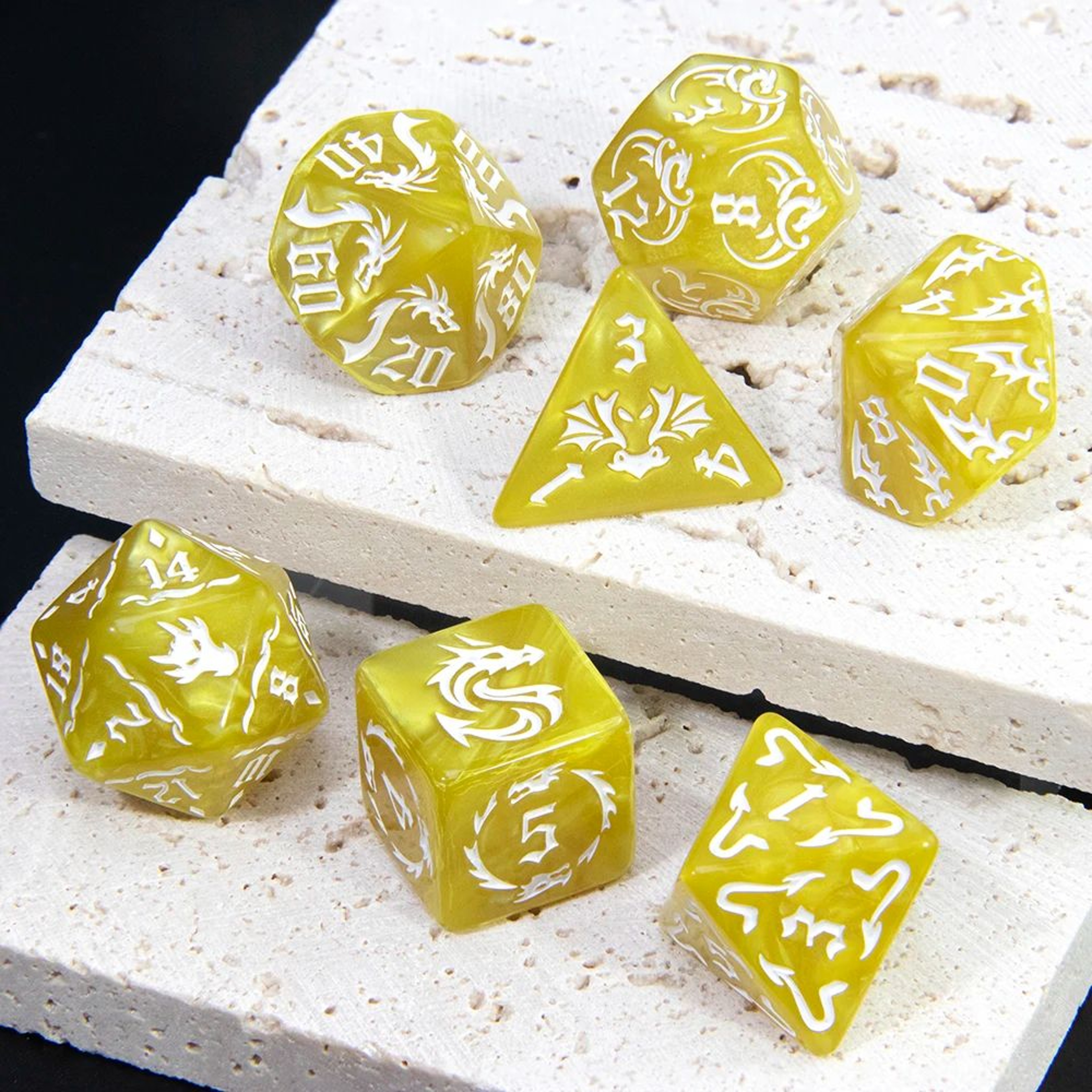 Dragon Marble Polyhedral RPG Dice Set 2