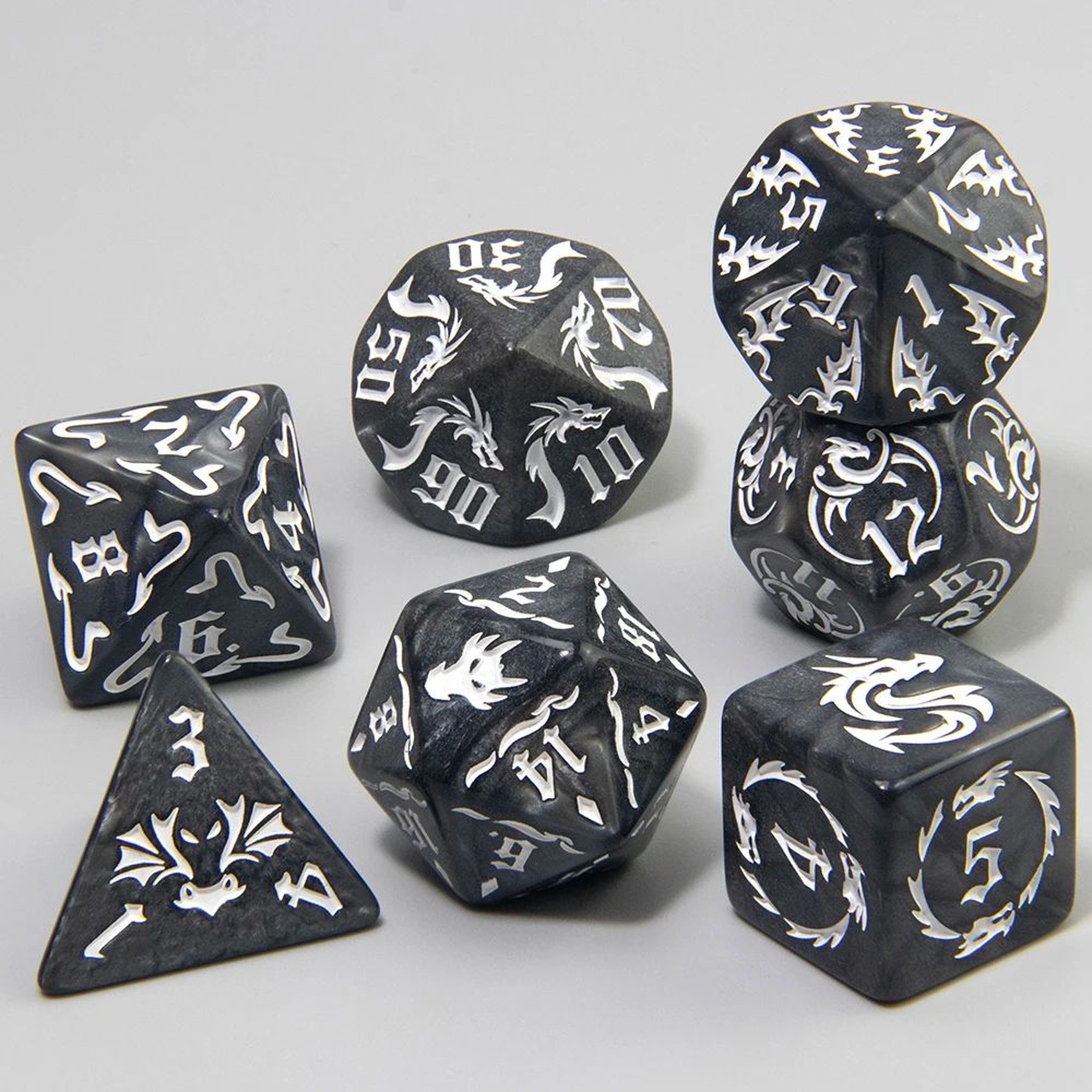 Dragon Marble Polyhedral RPG Dice Set 9