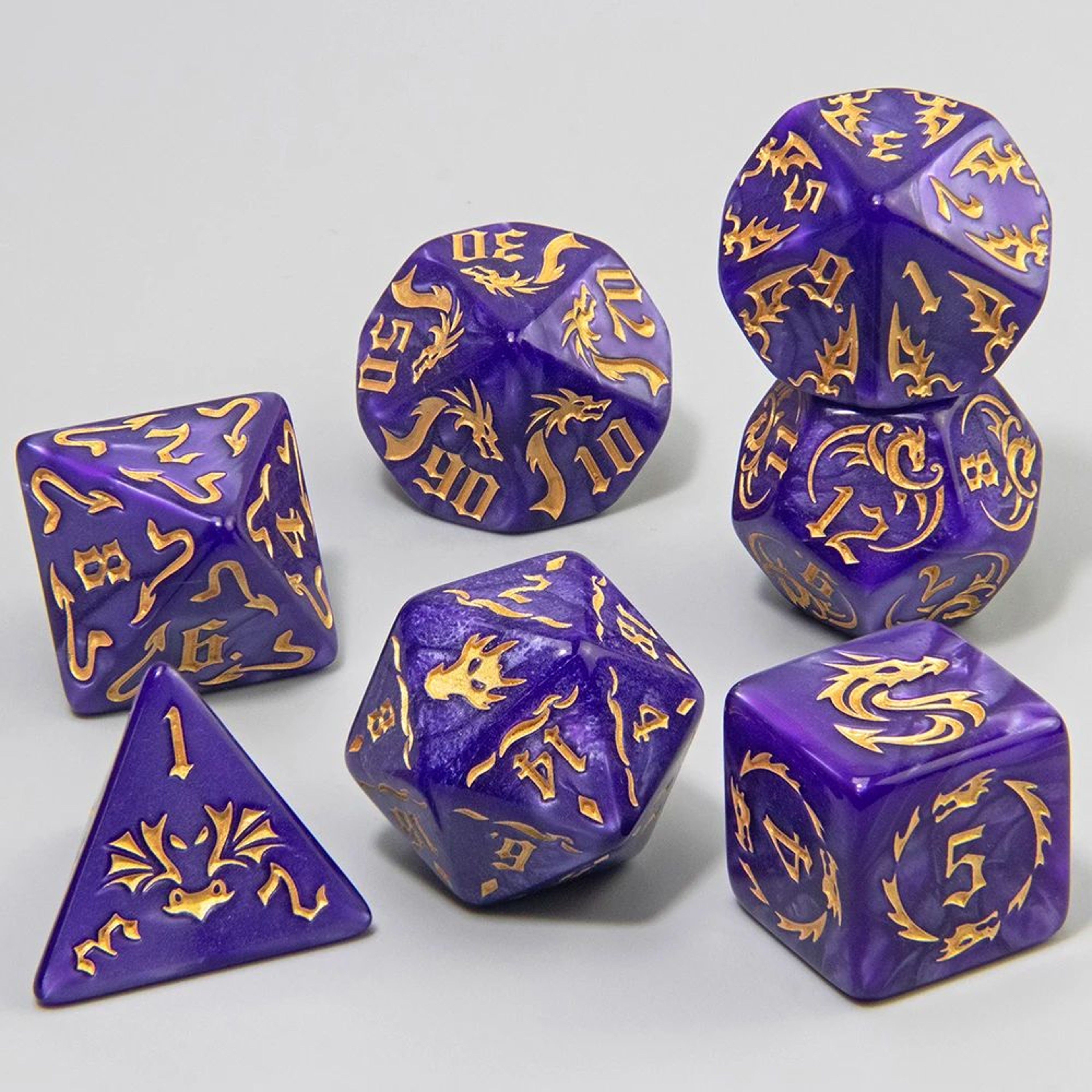 Dragon Marble Polyhedral RPG Dice Set 11
