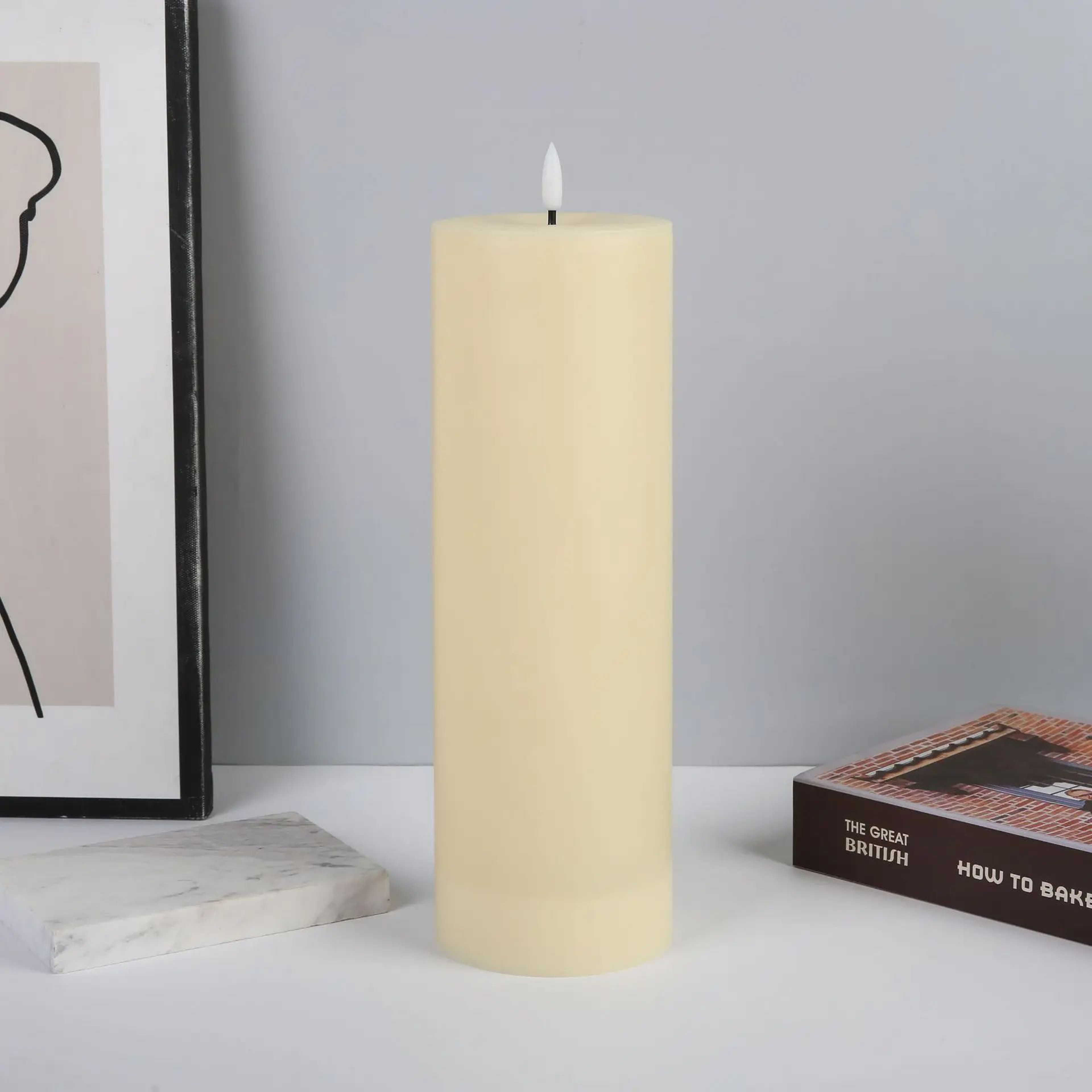 Large Outdoor Flickering LED Candle With Remote 3