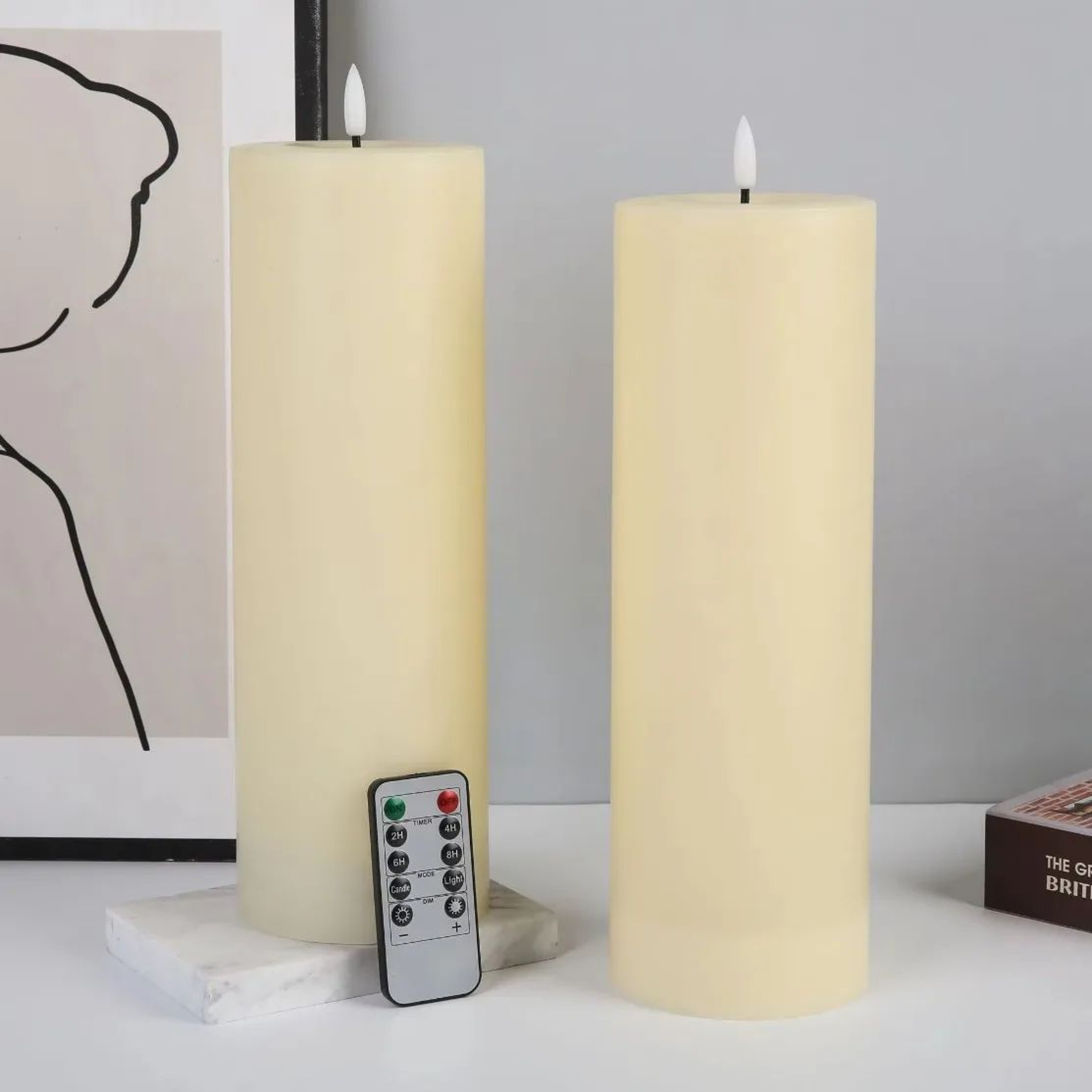 Large Outdoor Flickering LED Candle With Remote 16