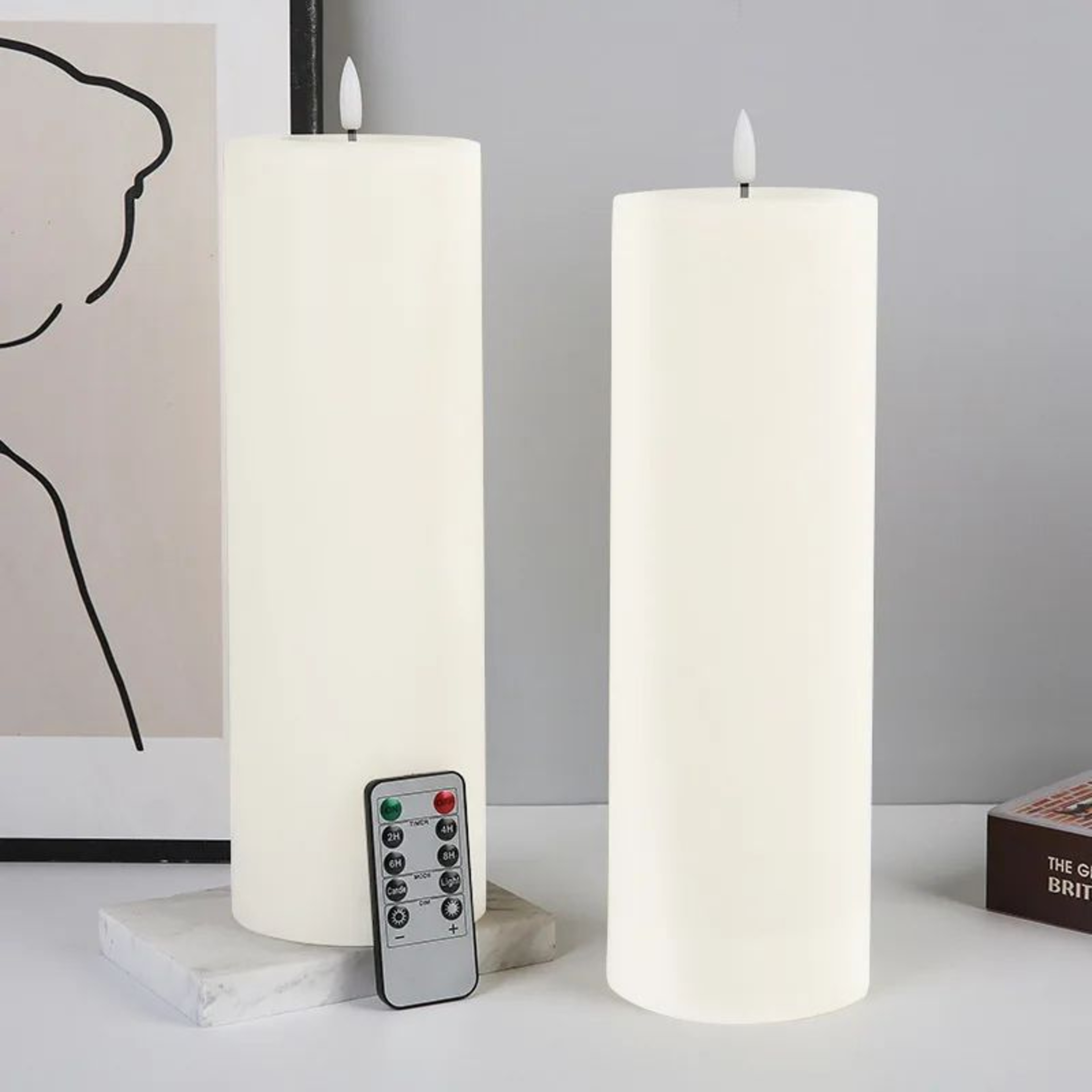 Large Outdoor Flickering LED Candle With Remote 8