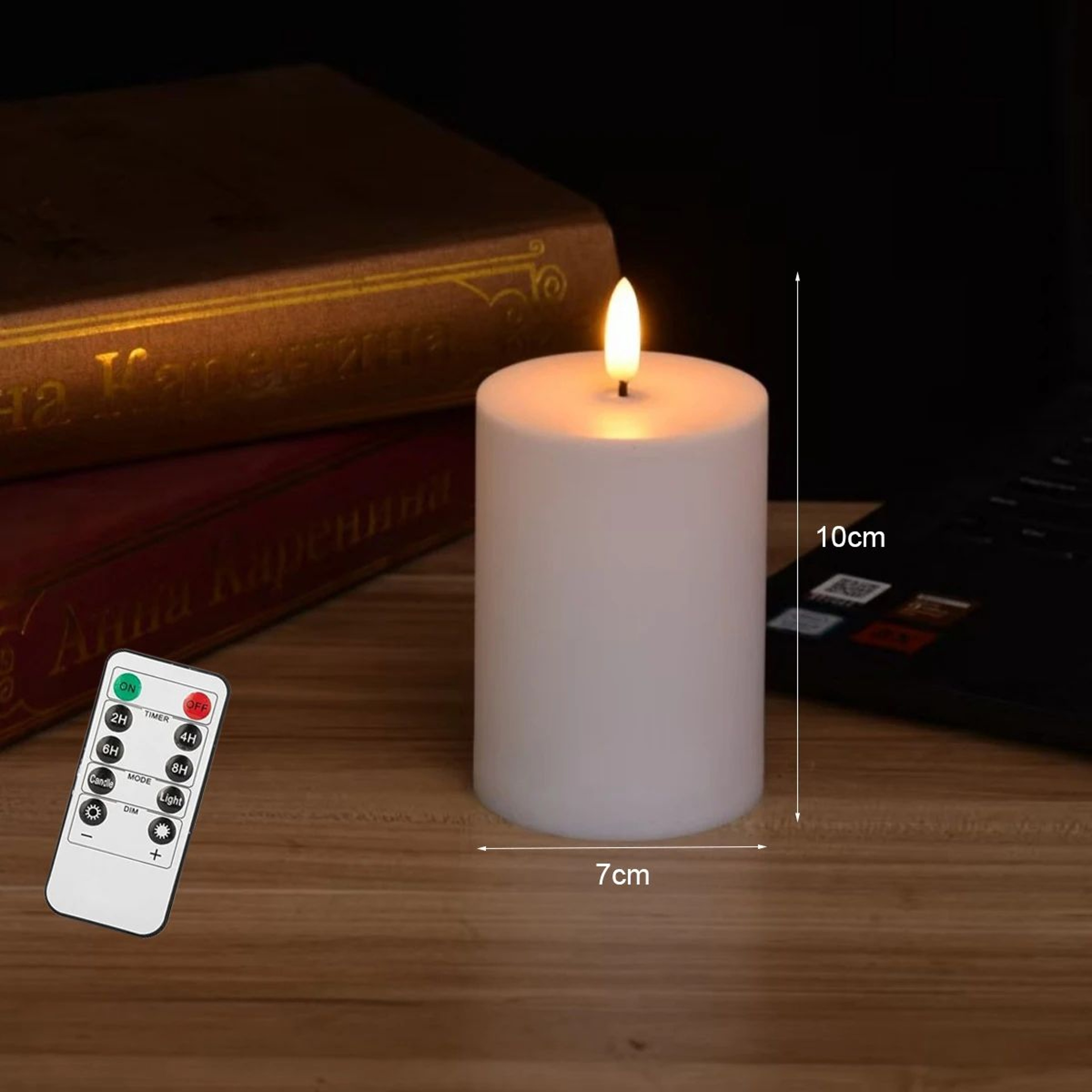 Large Outdoor Flickering LED Candle With Remote 6