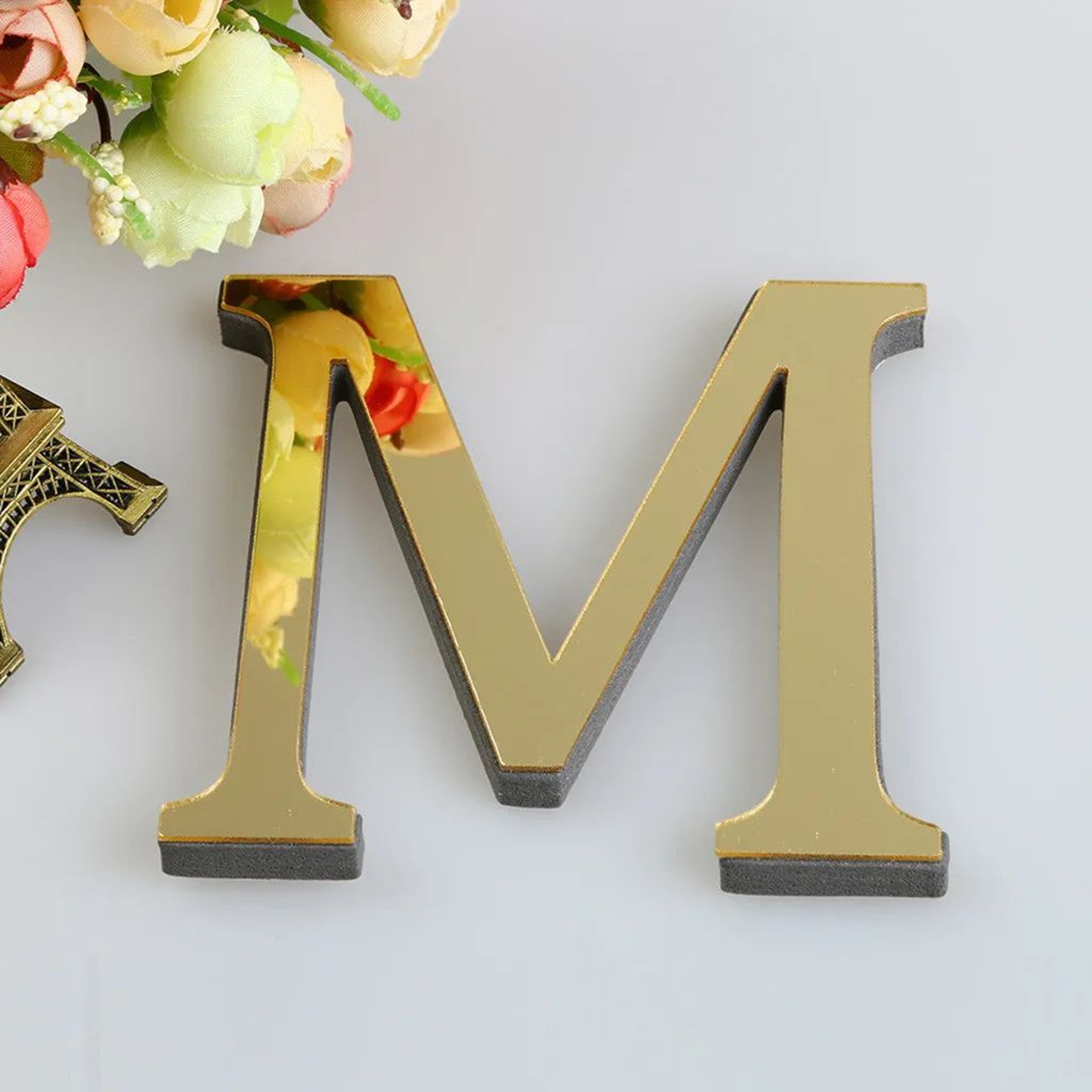 Gold 3D Mirror Acrylic Alphabet Wall Stickers 0