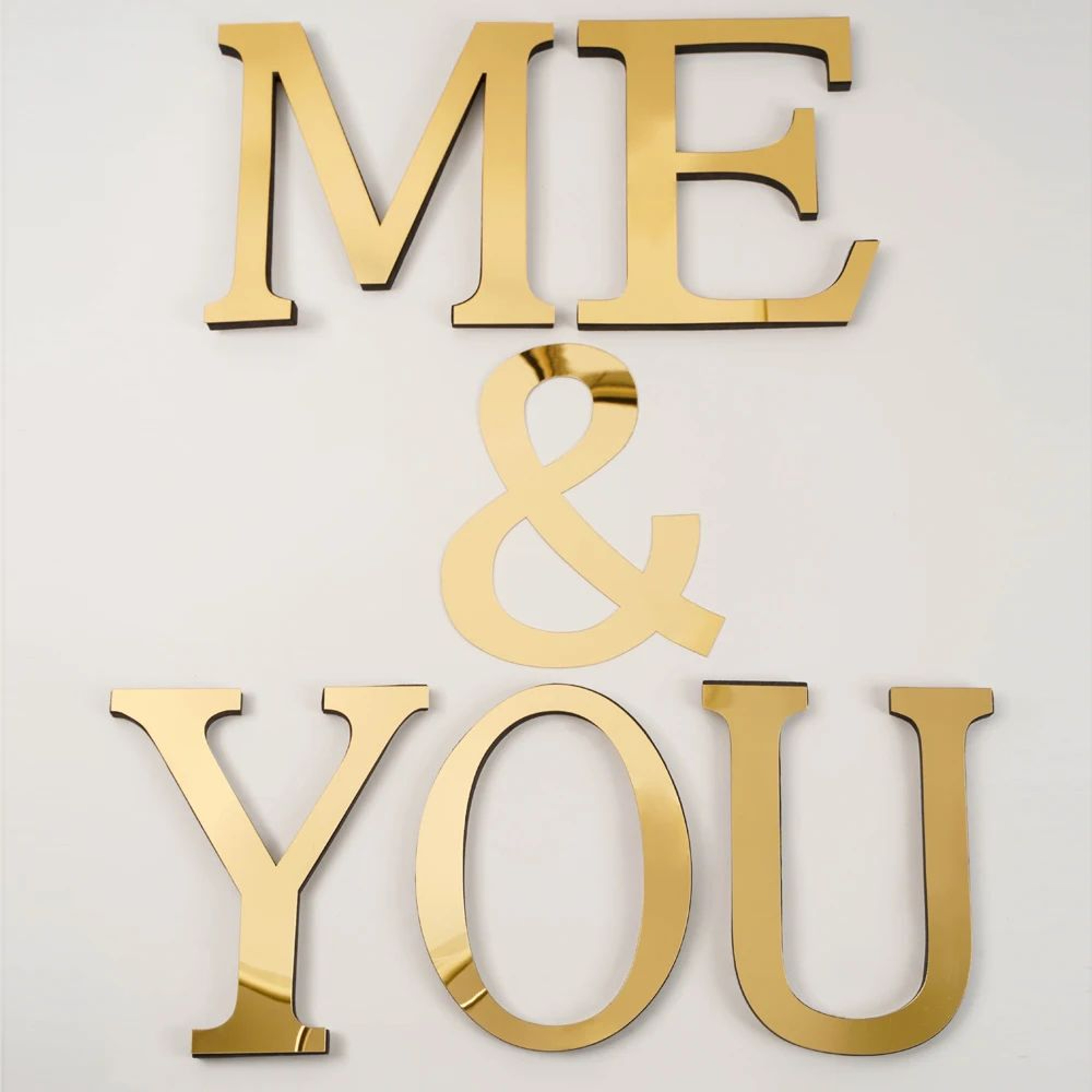 Gold 3D Mirror Acrylic Alphabet Wall Stickers 6