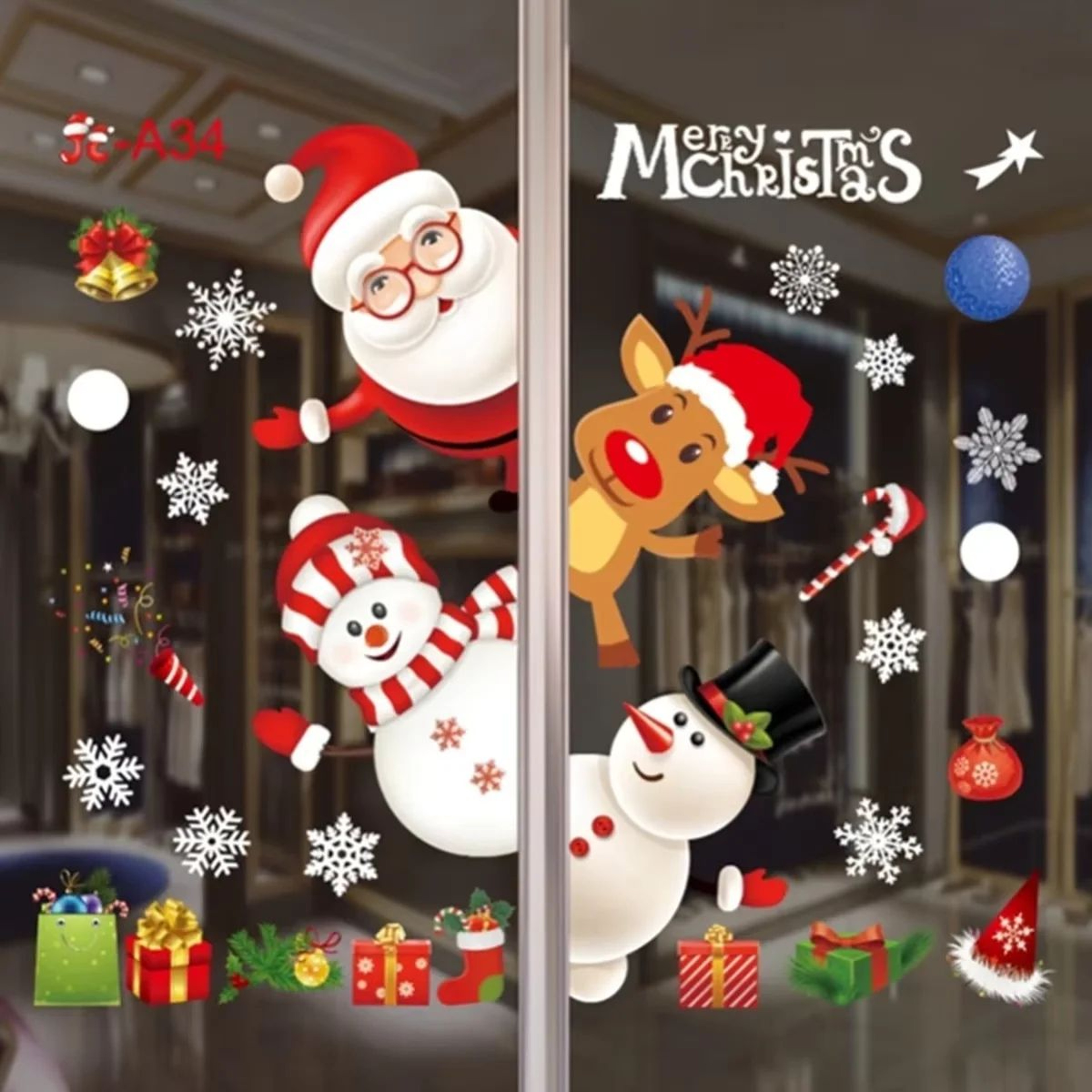 Merry Christmas Window Sticker Holiday Decor 0