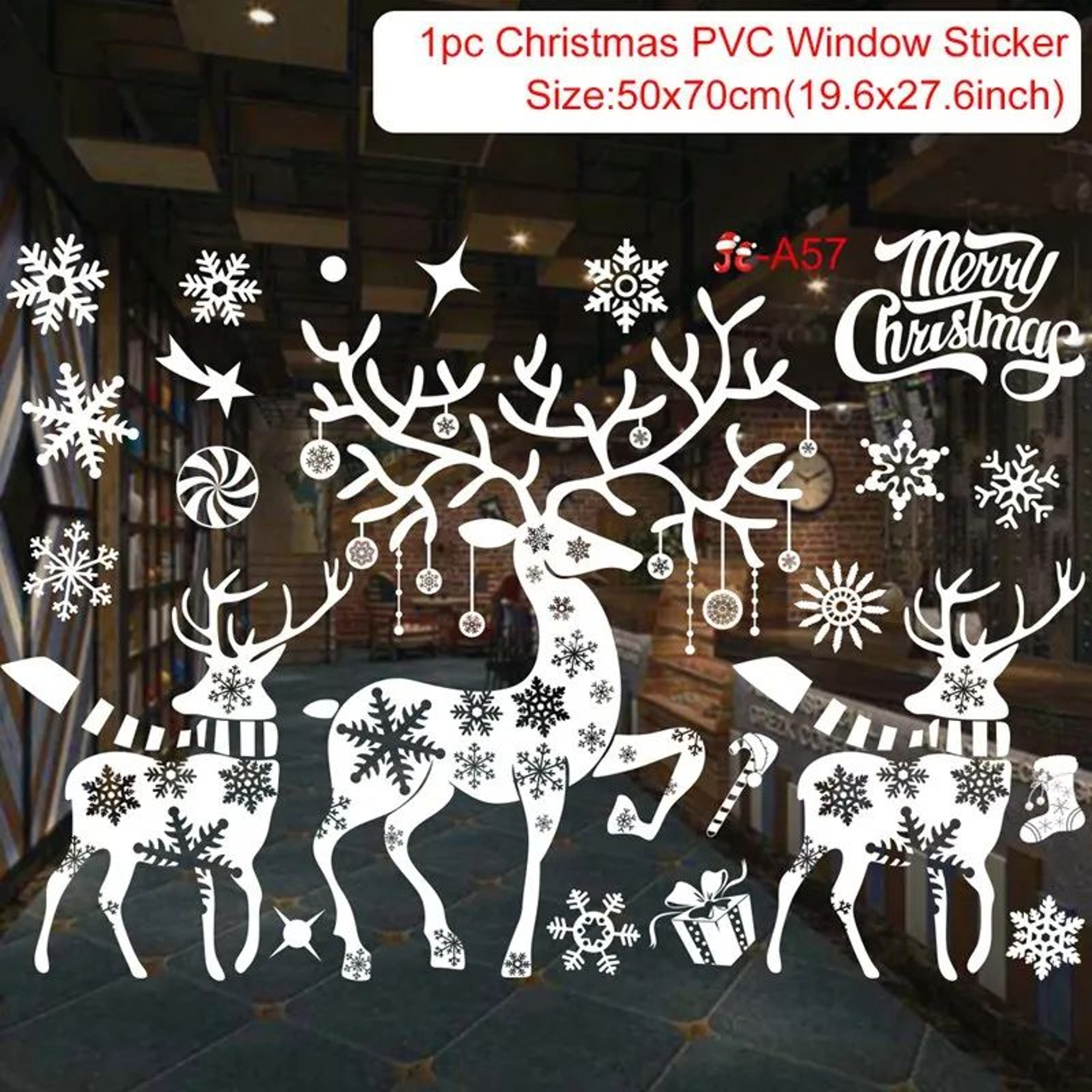 Merry Christmas Window Sticker Holiday Decor 18