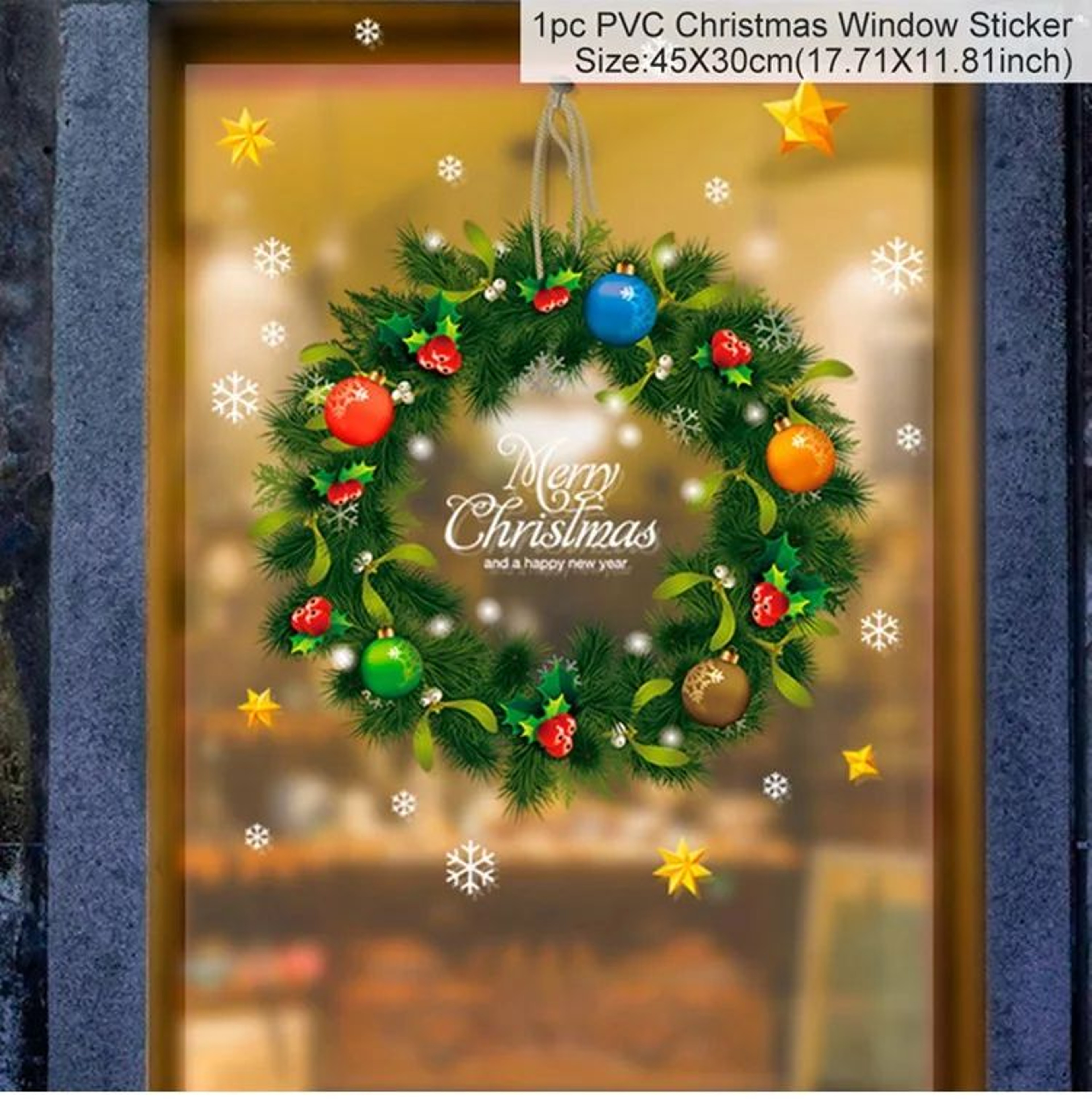 Merry Christmas Window Sticker Holiday Decor 19