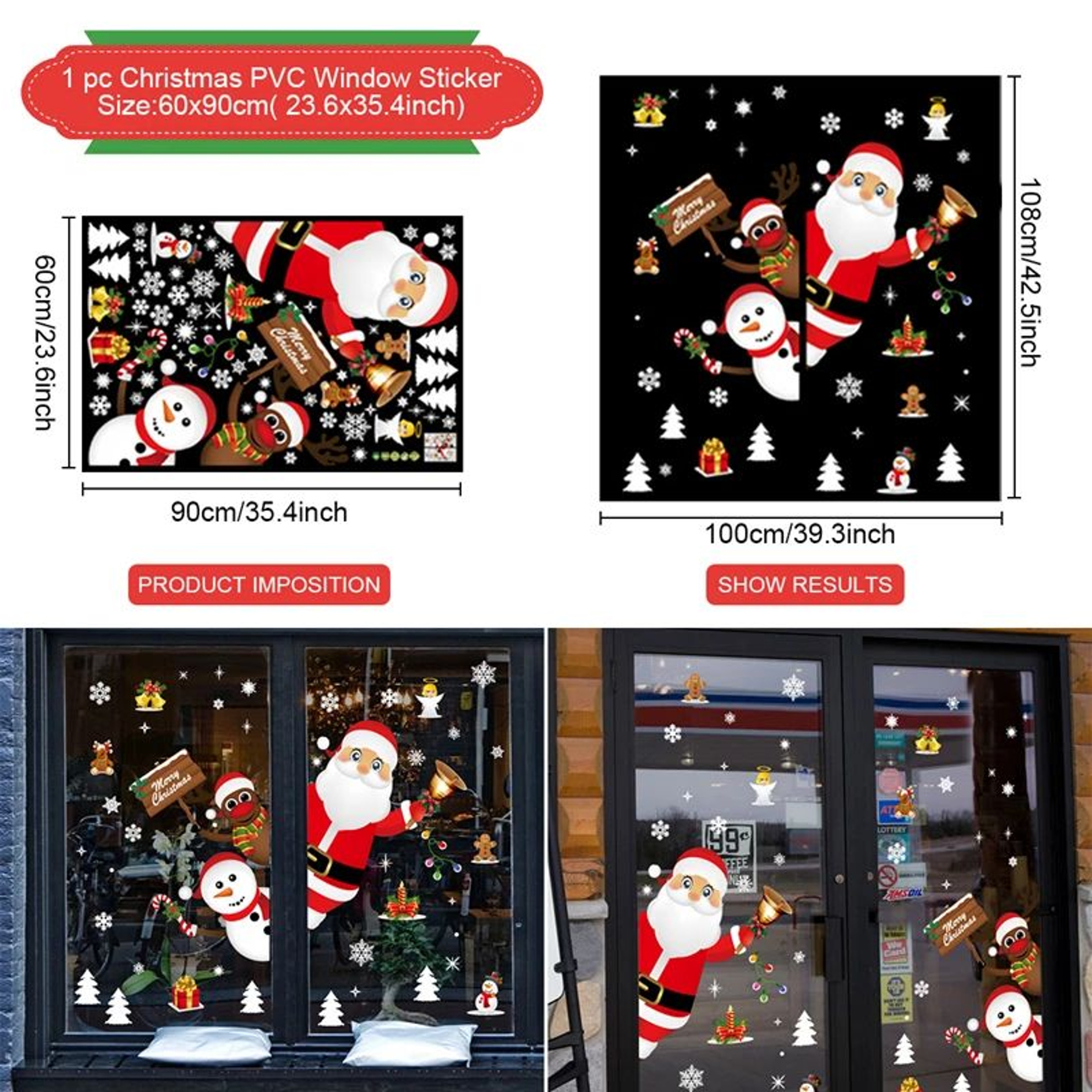 Merry Christmas Festive Window And Wall Stickers 3