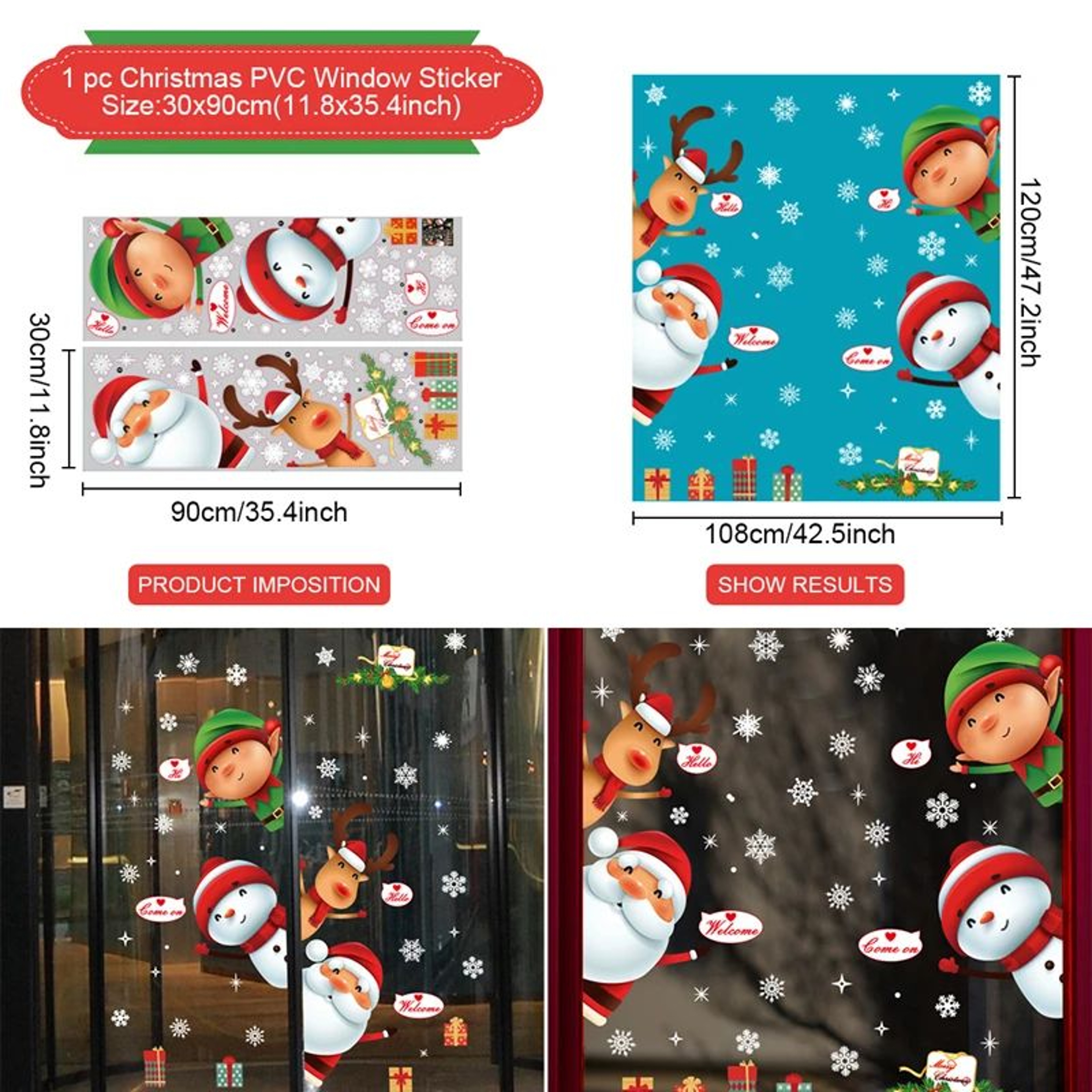 Merry Christmas Festive Window And Wall Stickers 4