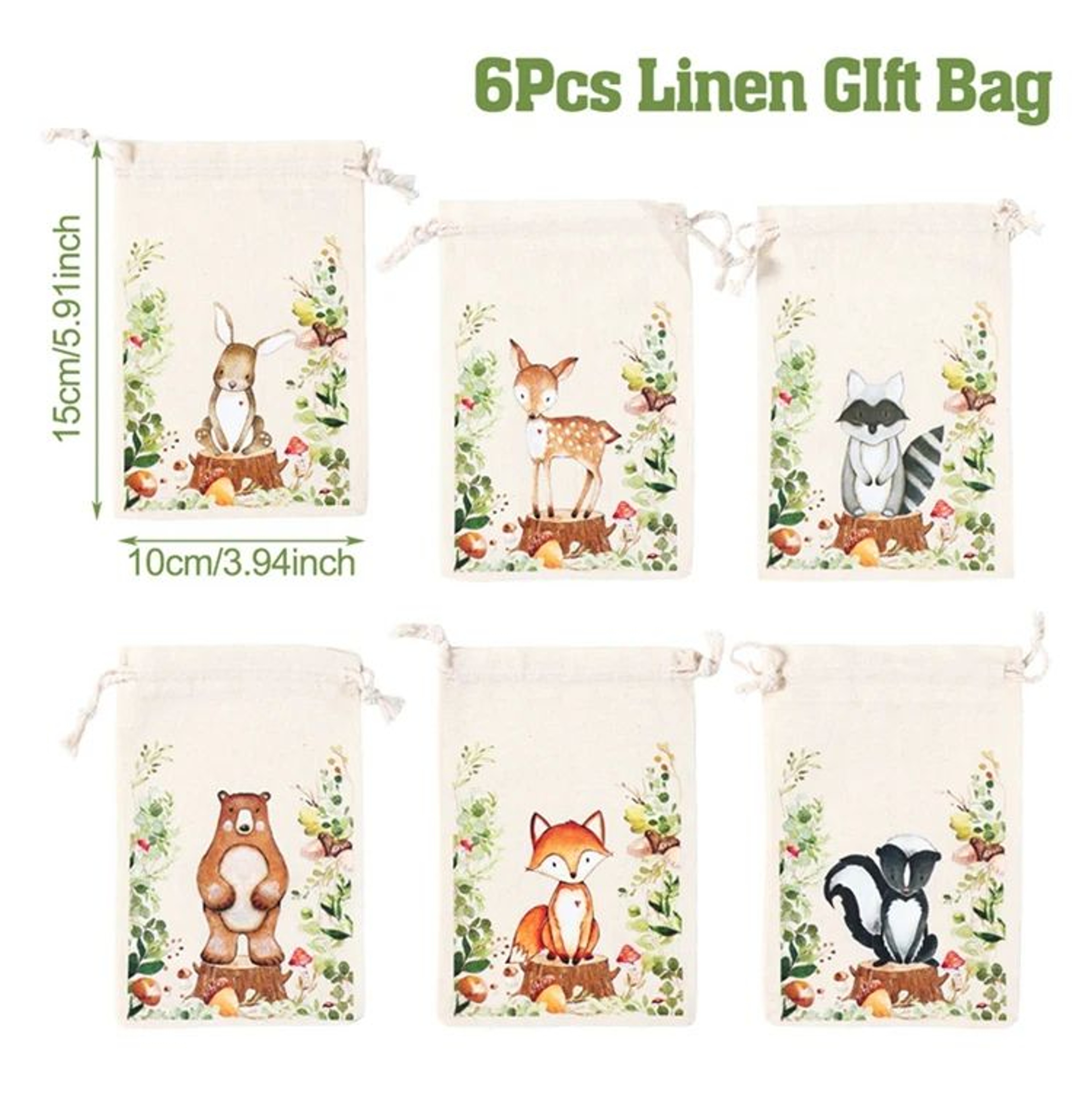 6 Piece Animal Dinosaur Unicorn Party Gift Bags 14