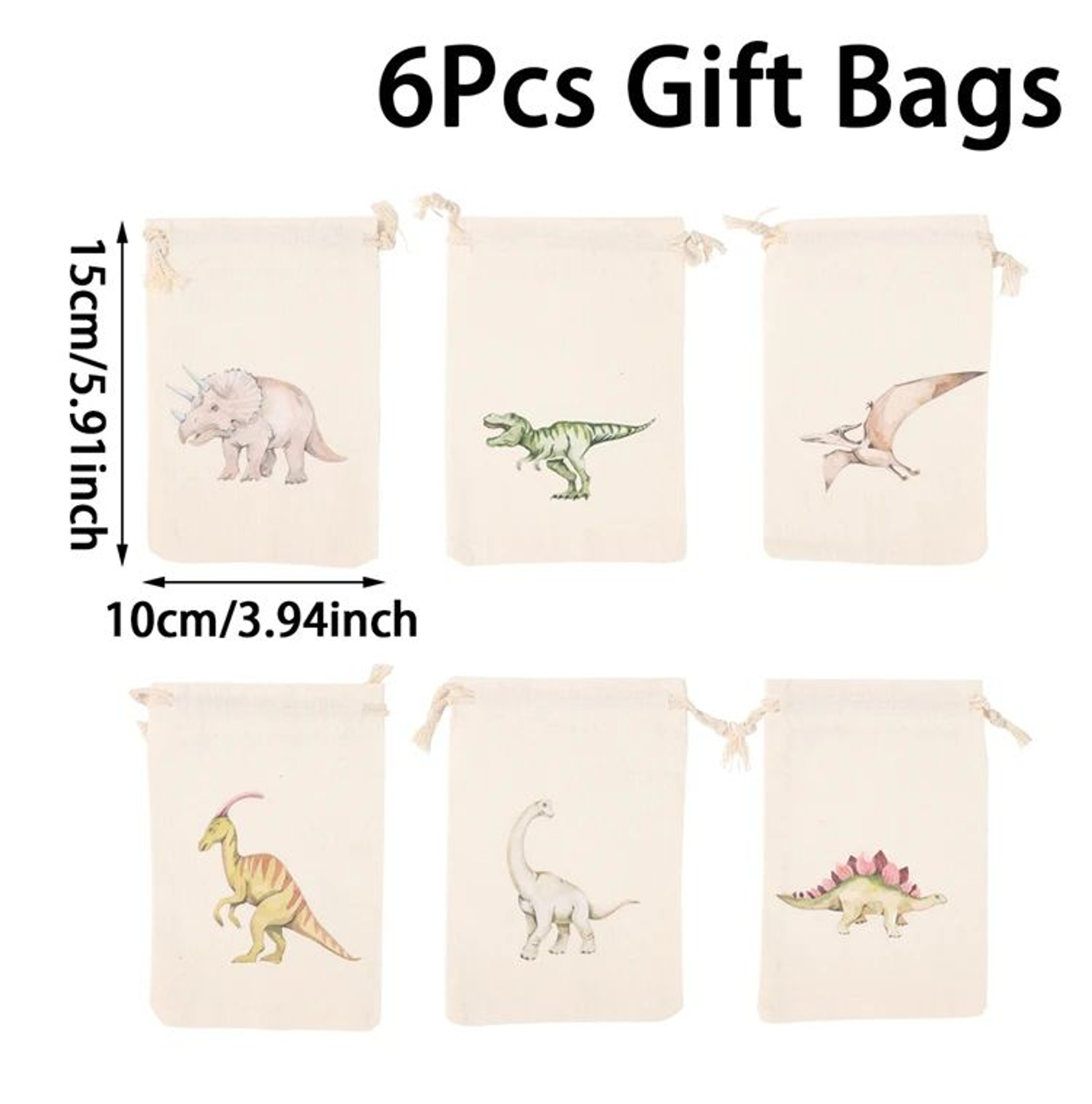 6 Piece Animal Dinosaur Unicorn Party Gift Bags 21