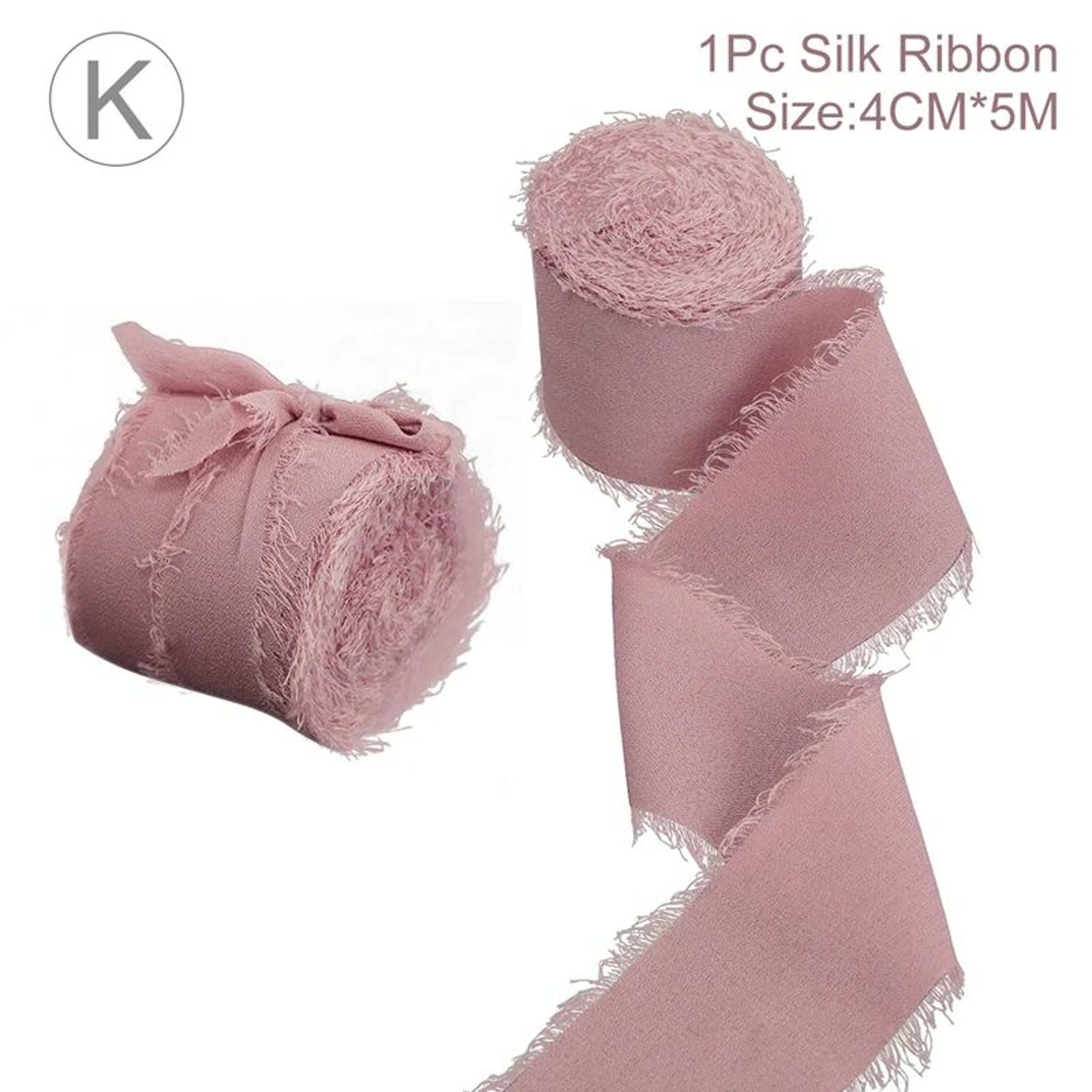 Handmade Frayed Edge Chiffon Silk Ribbon 16
