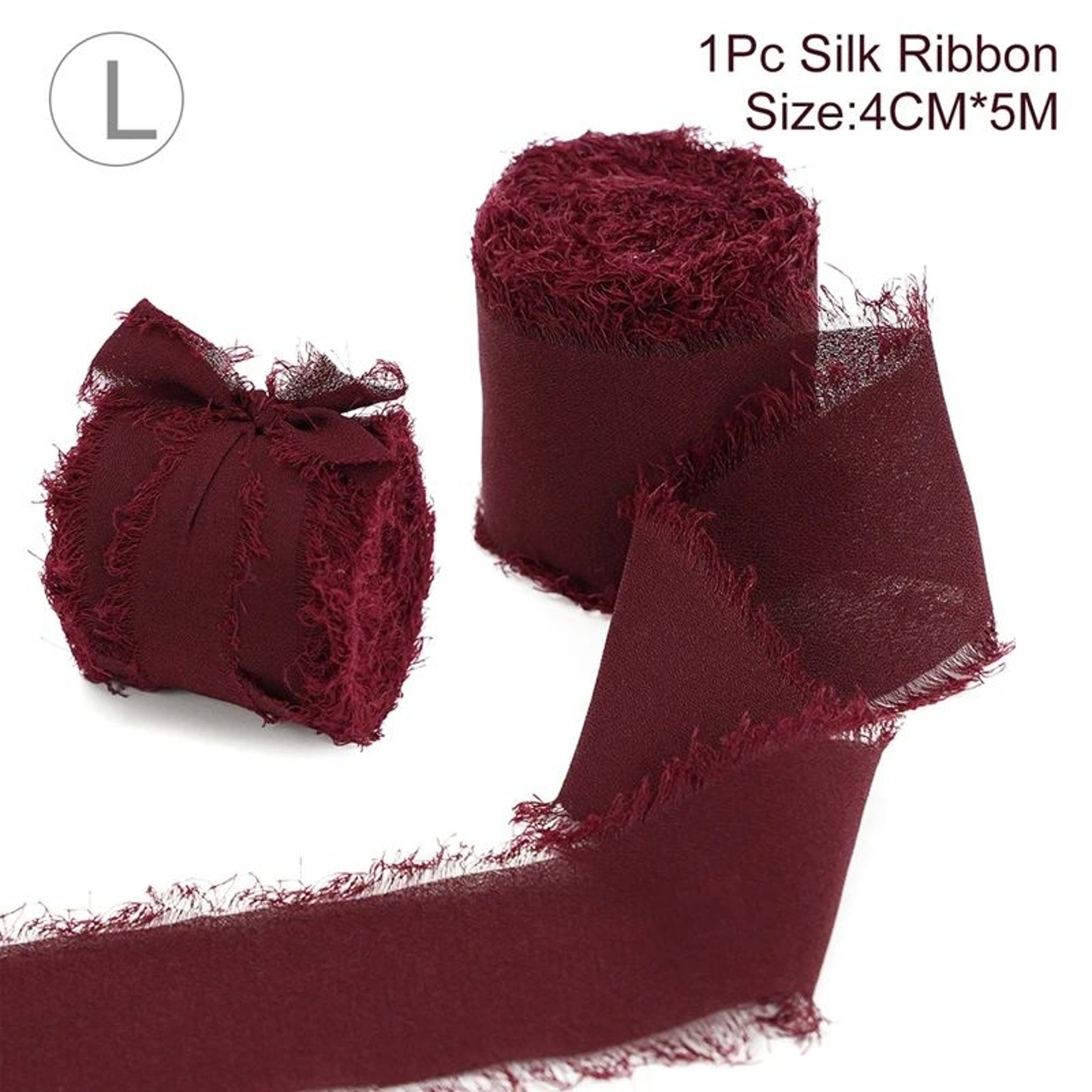 Handmade Frayed Edge Chiffon Silk Ribbon 17