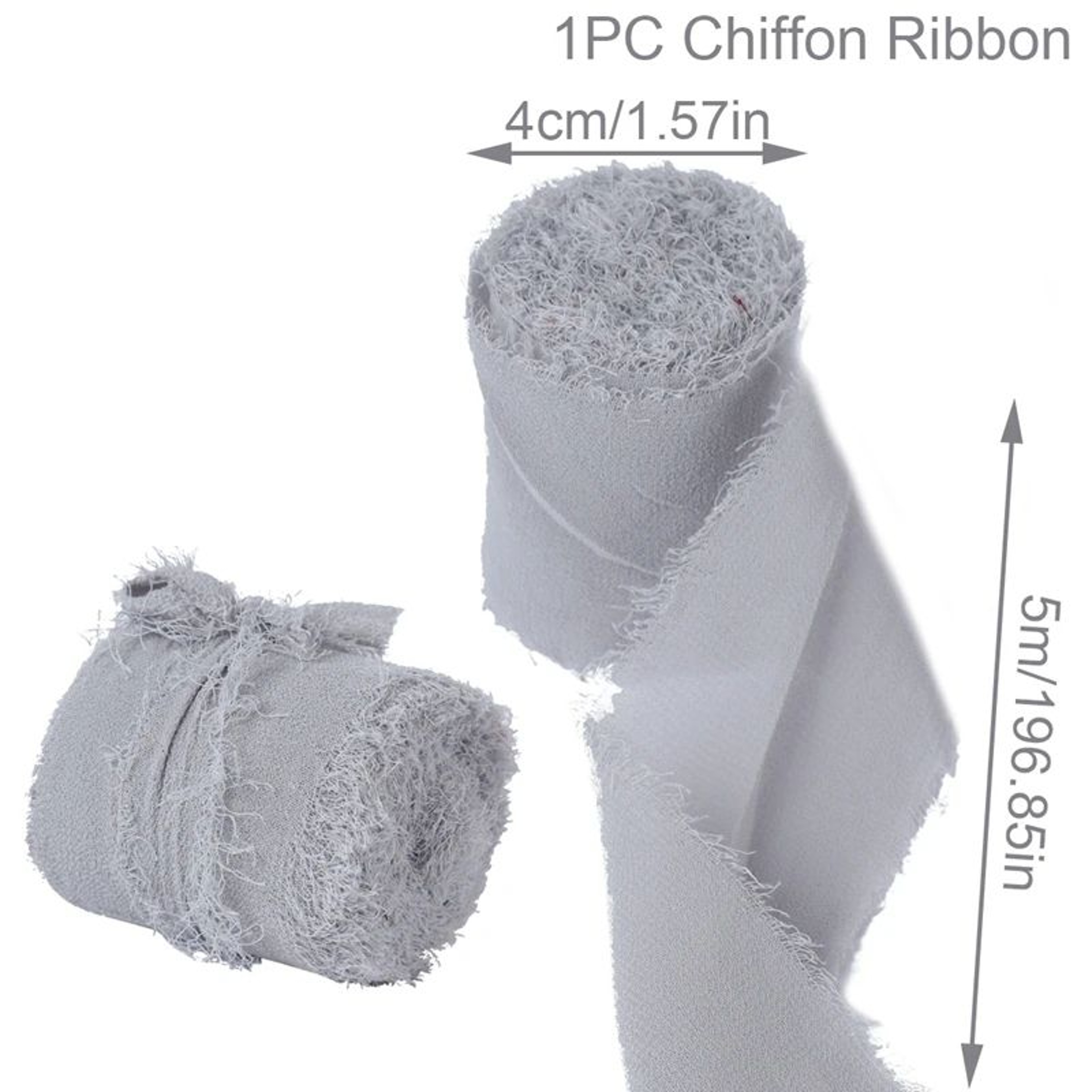 Handmade Frayed Edge Chiffon Silk Ribbon 18