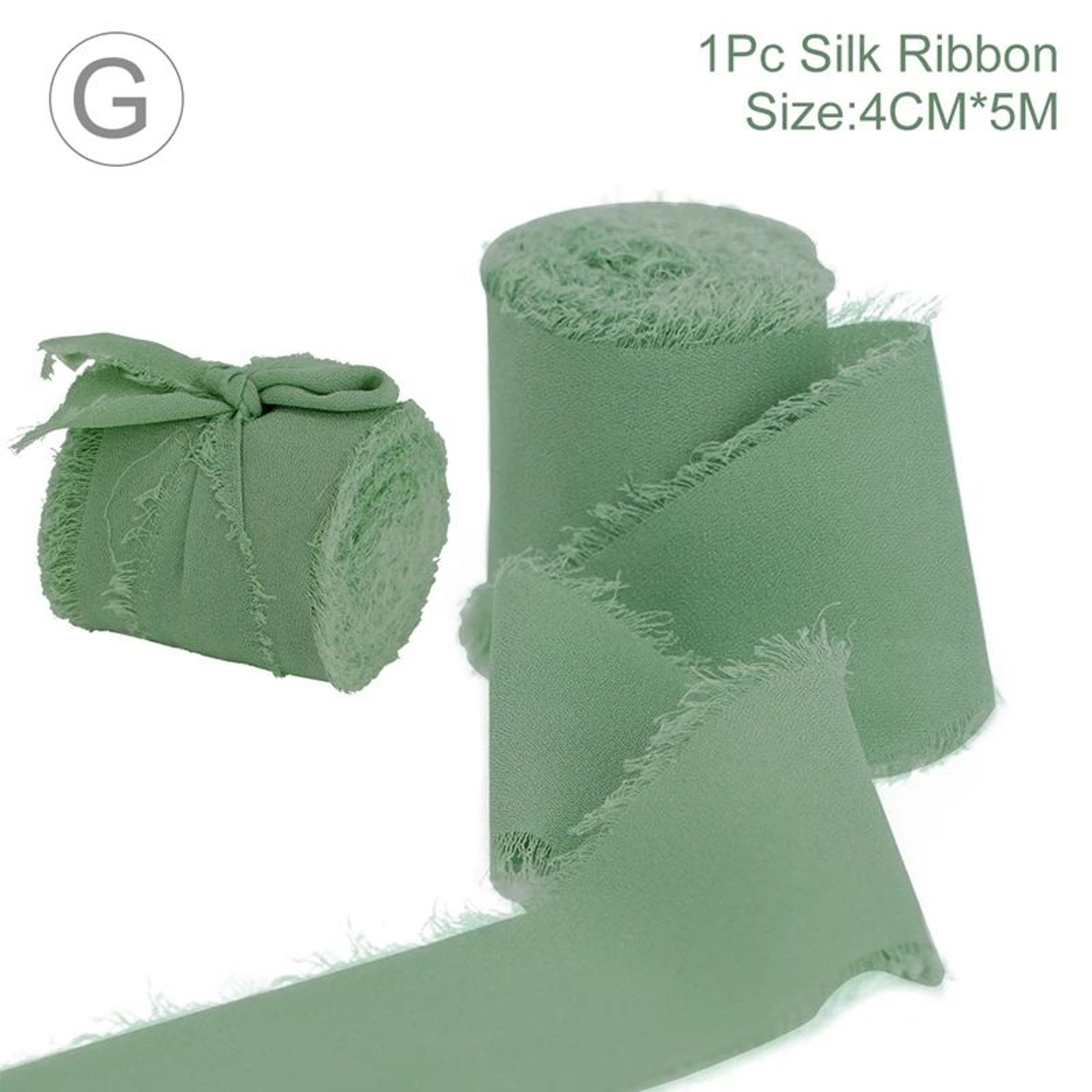 Handmade Frayed Edge Chiffon Silk Ribbon 12