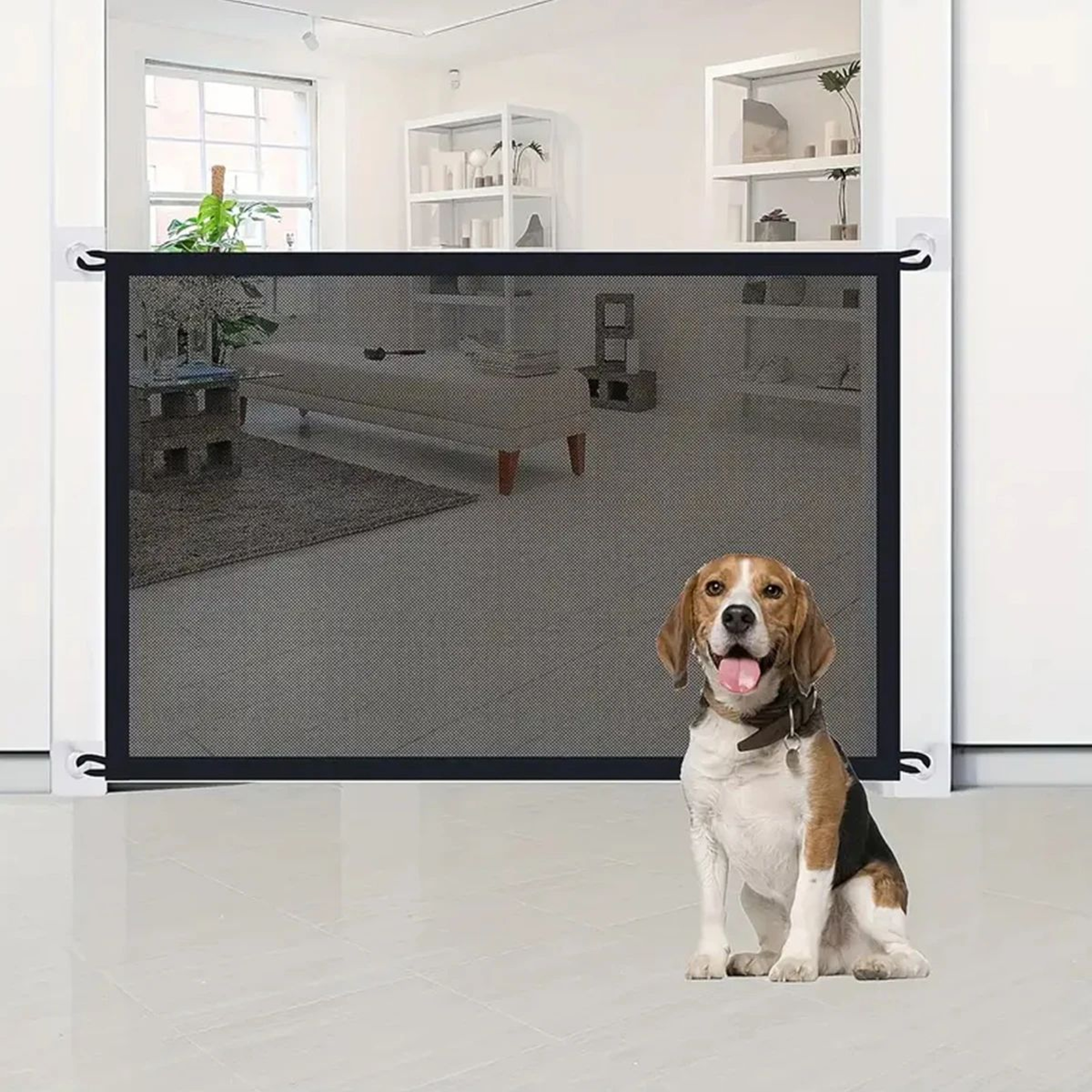 Folding Mesh Pet Safety Barrier Gate 0
