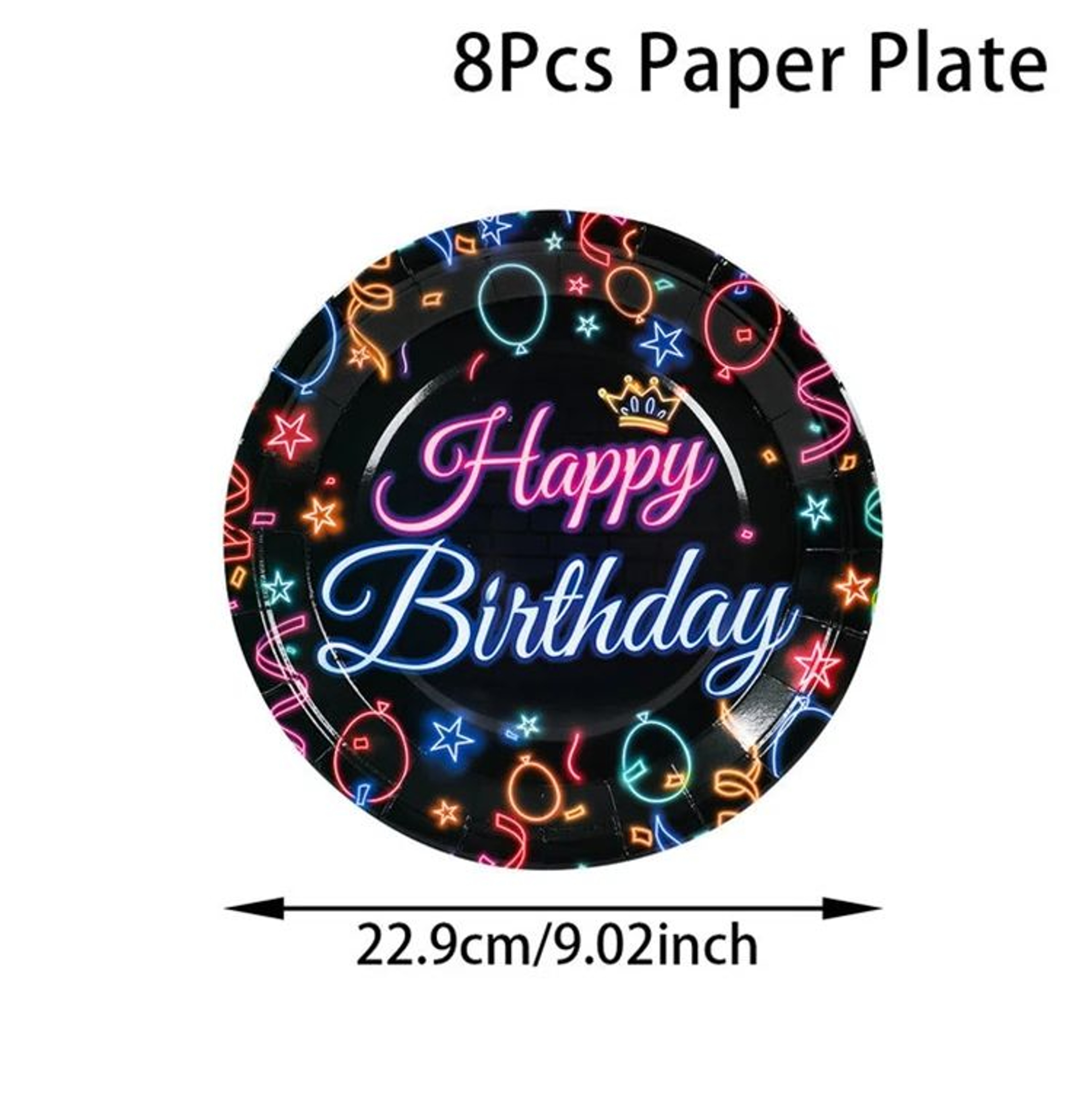 Glow Happy Birthday Party Backdrop Banner 17