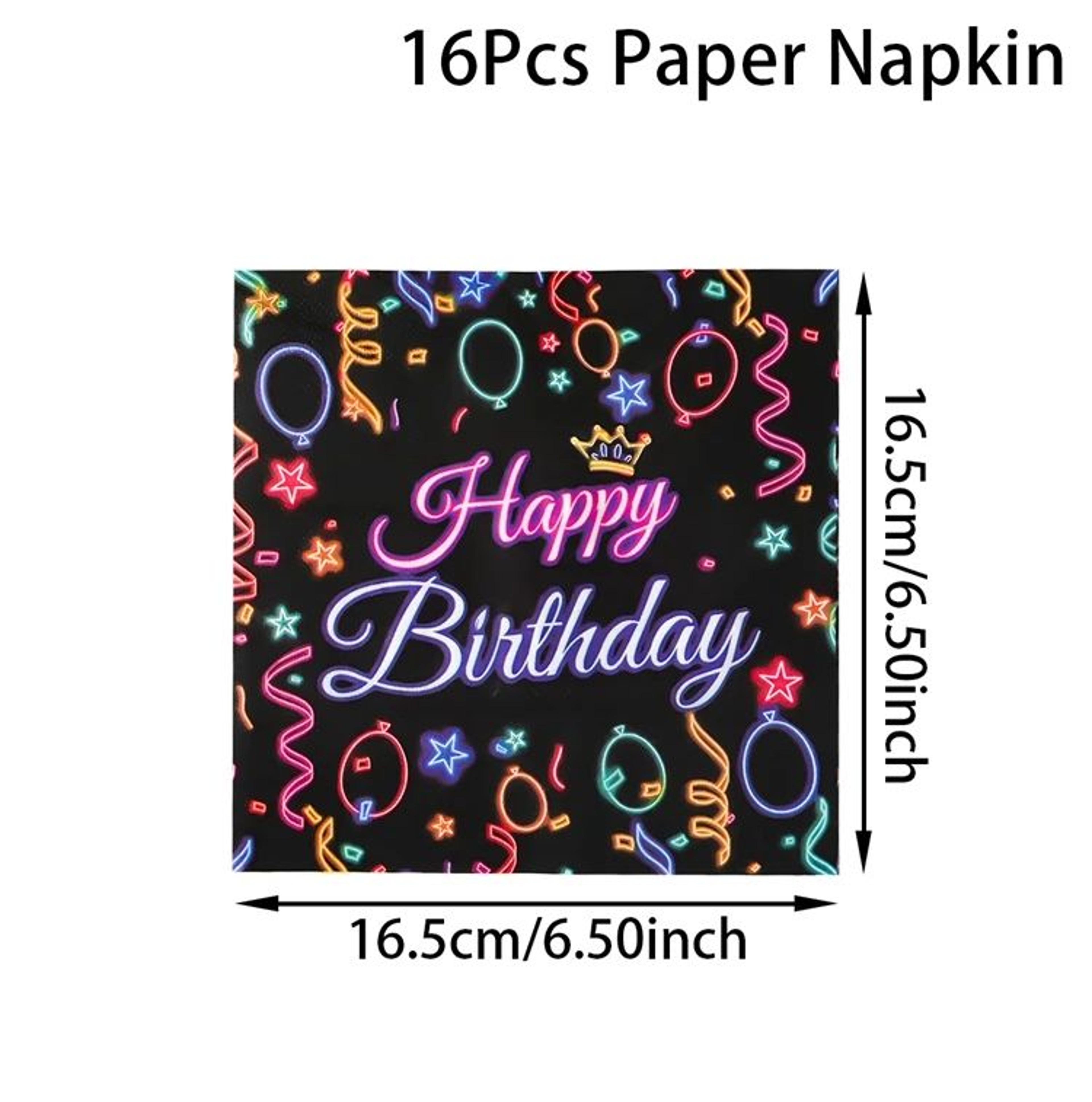 Glow Happy Birthday Party Backdrop Banner 19