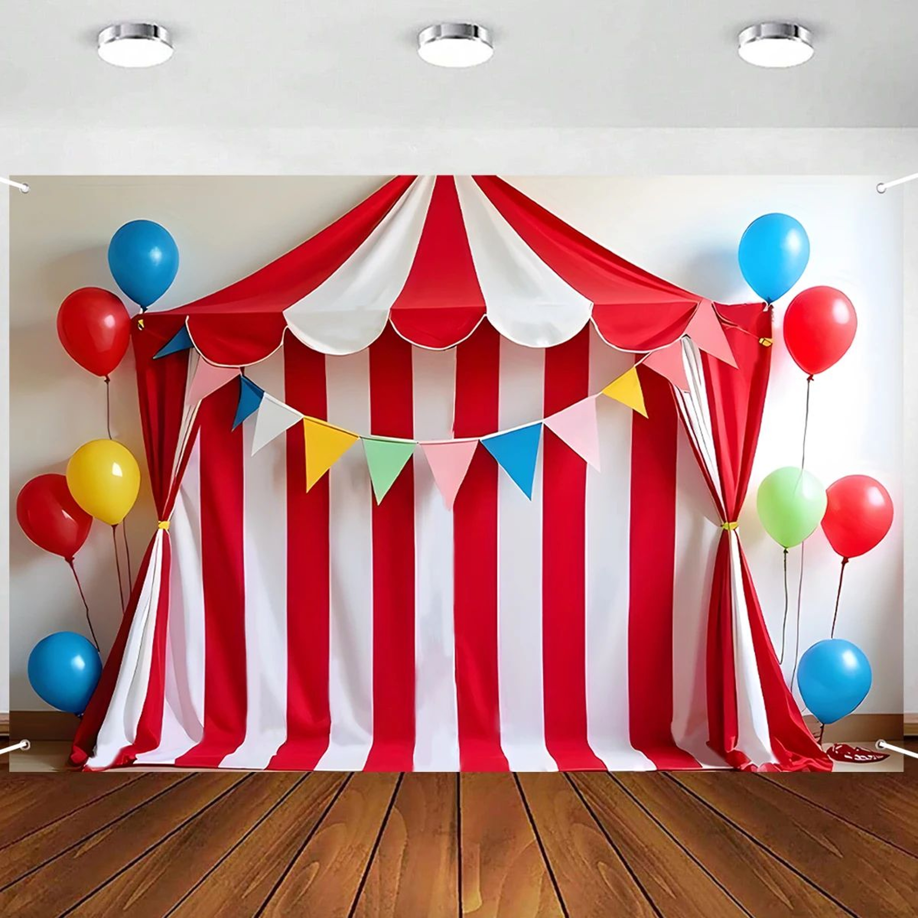 Carnival Circus Birthday Party Backdrop Banner 2
