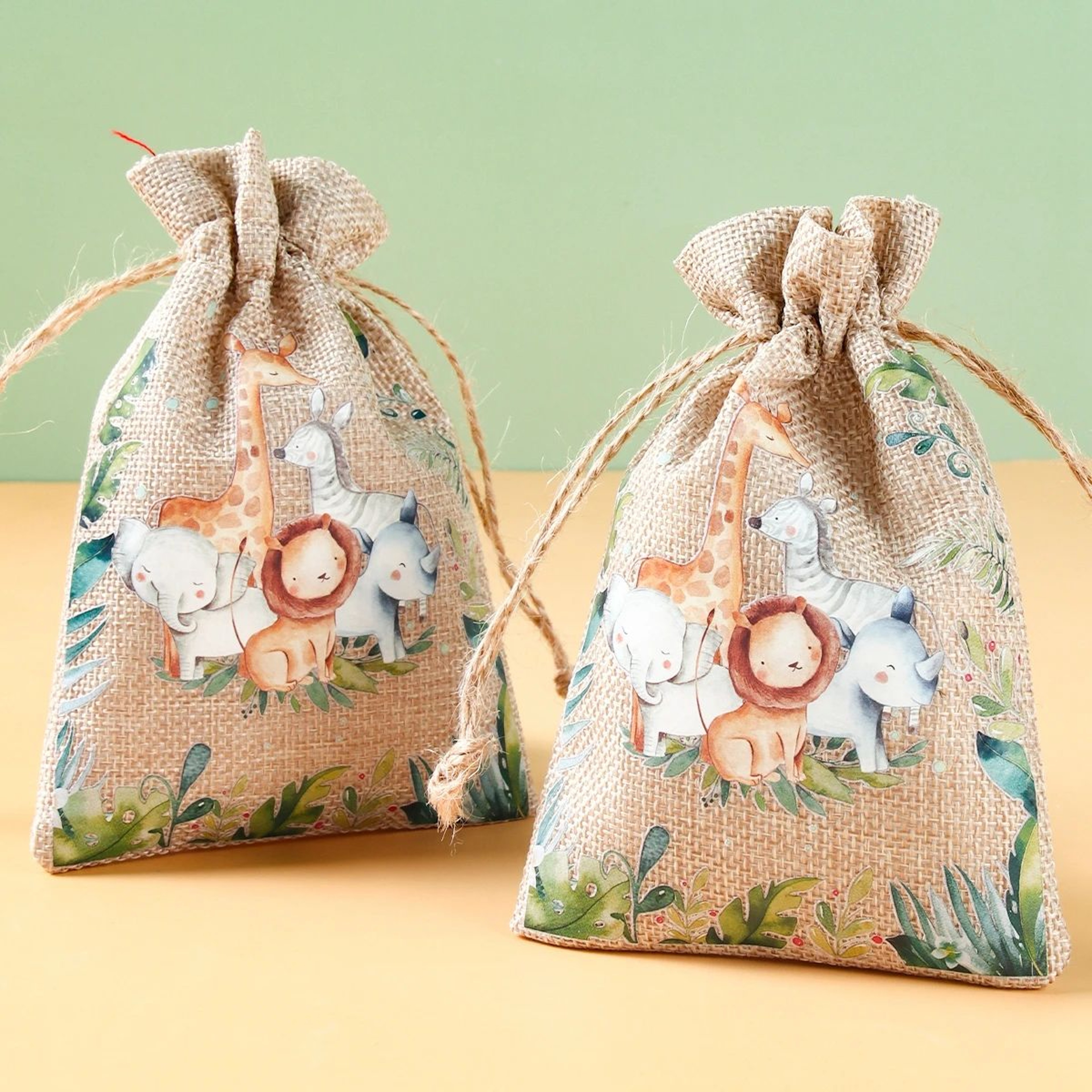 Jungle Safari Animal Hessian Gift Bags 1